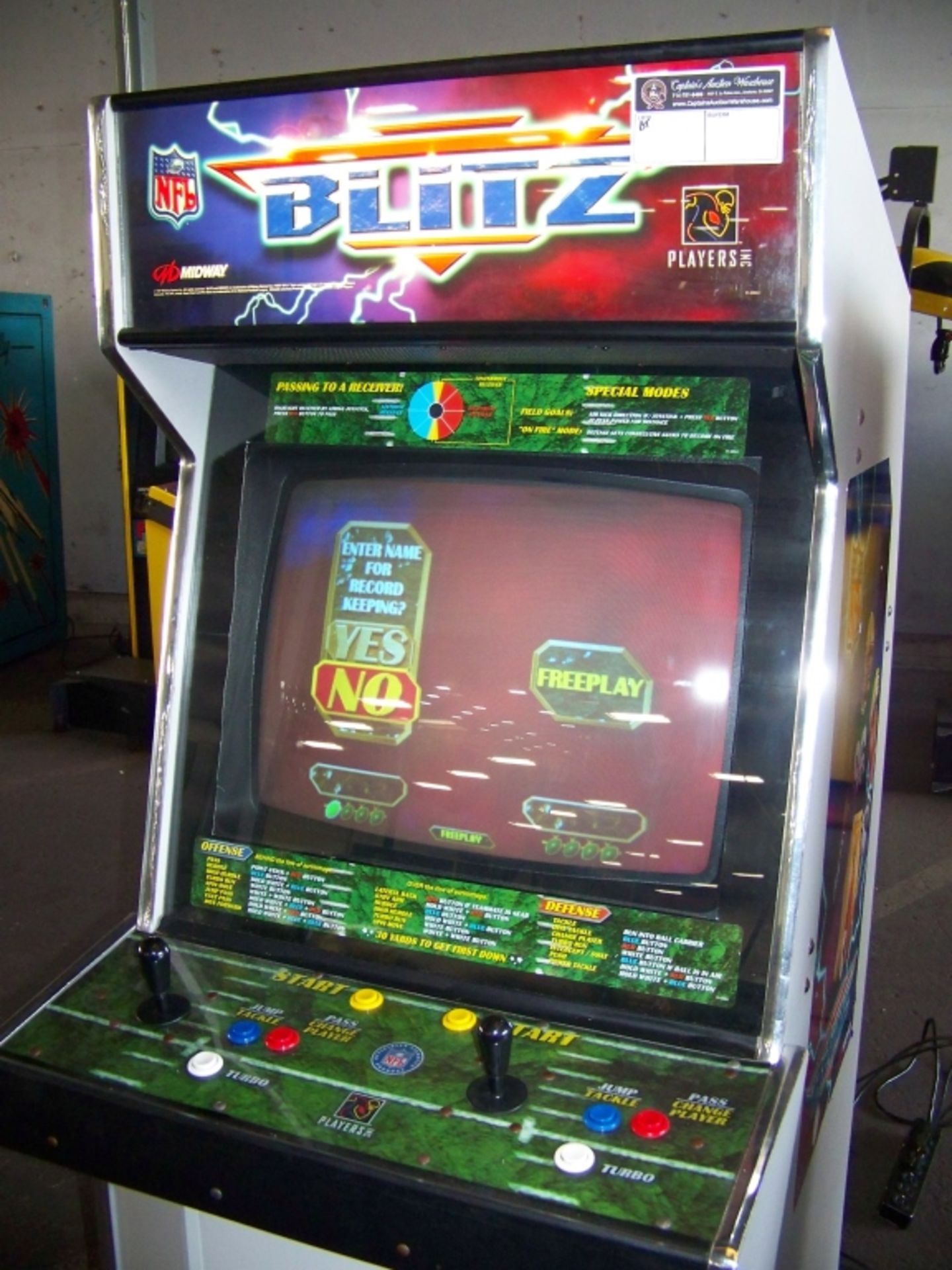 BLITZ FOOTBALL 2 PLAYER MIDWAY ARCADE GAME - Image 3 of 5