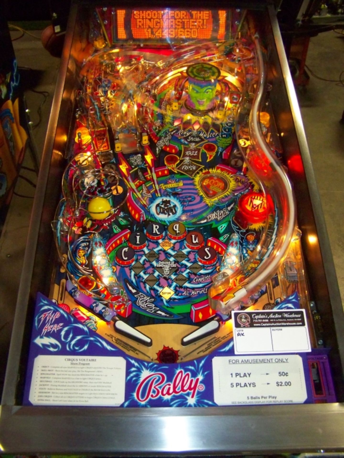 CIRCUS VOLTAIRE PINBALL MACHINE BALLY 1997 - Image 4 of 22