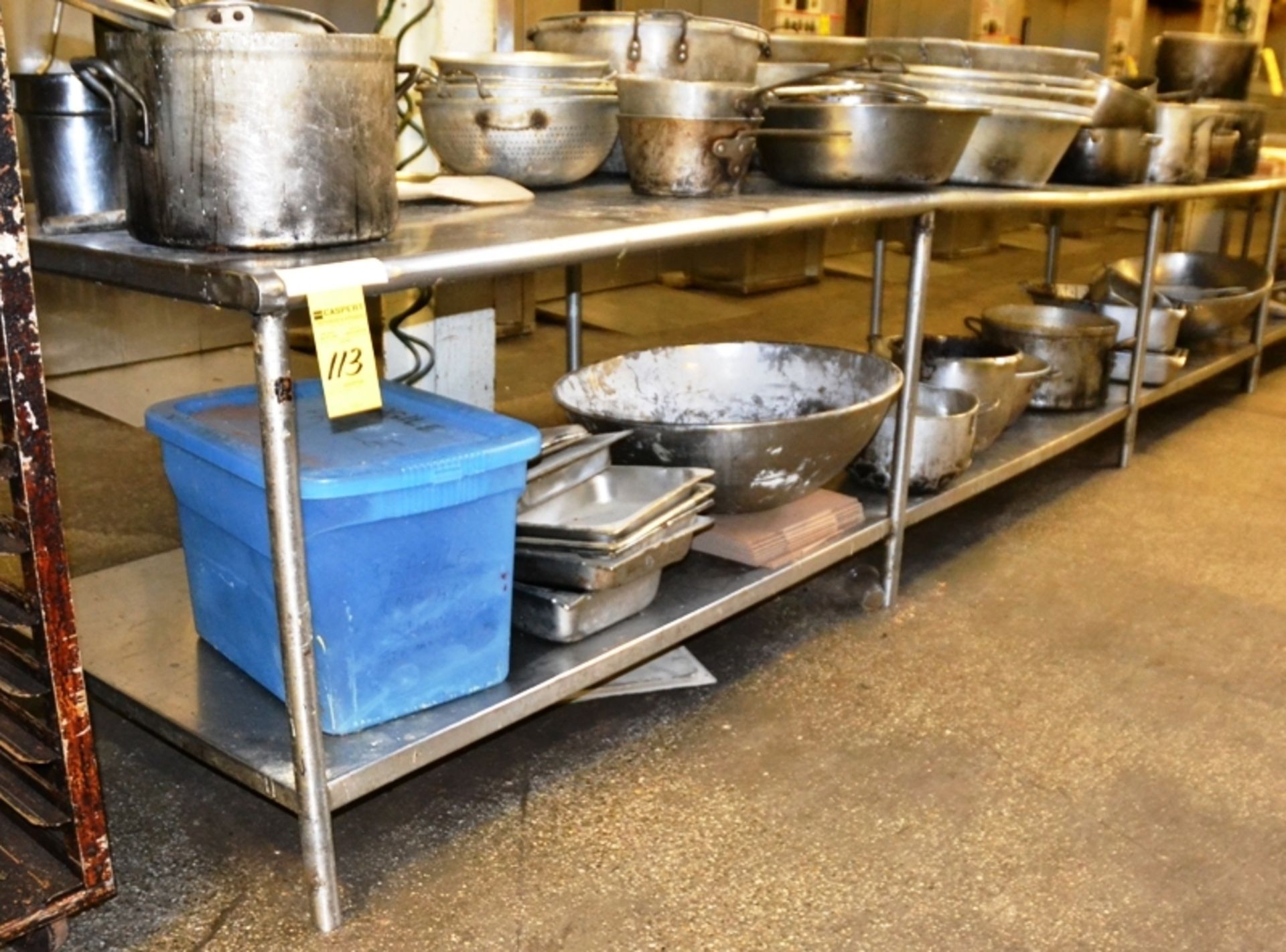 Stainless Steel Prep Table with Rolled Edges with Bottom Shelf, 40"x162"