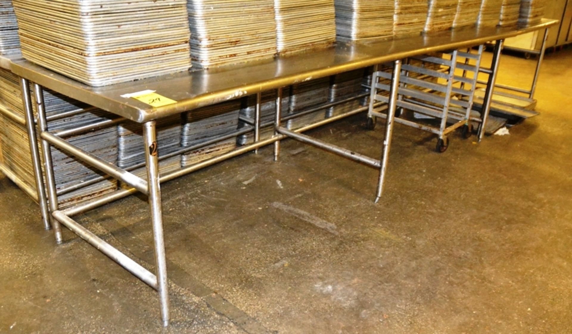 Stainless Steel Prep Table with Rolled Edges, 40"x 132"