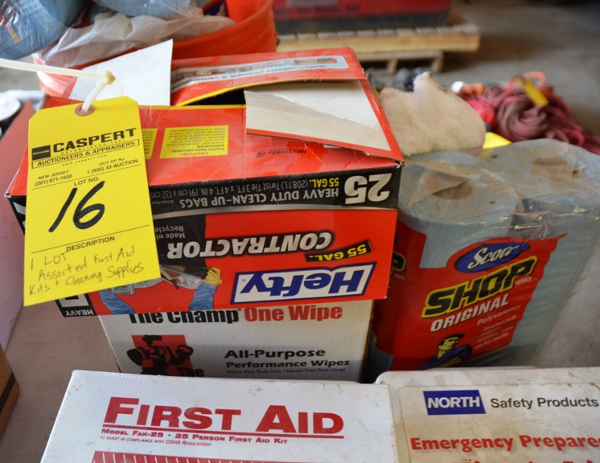 LOT - Cleaning Supplies & First Aid Kits