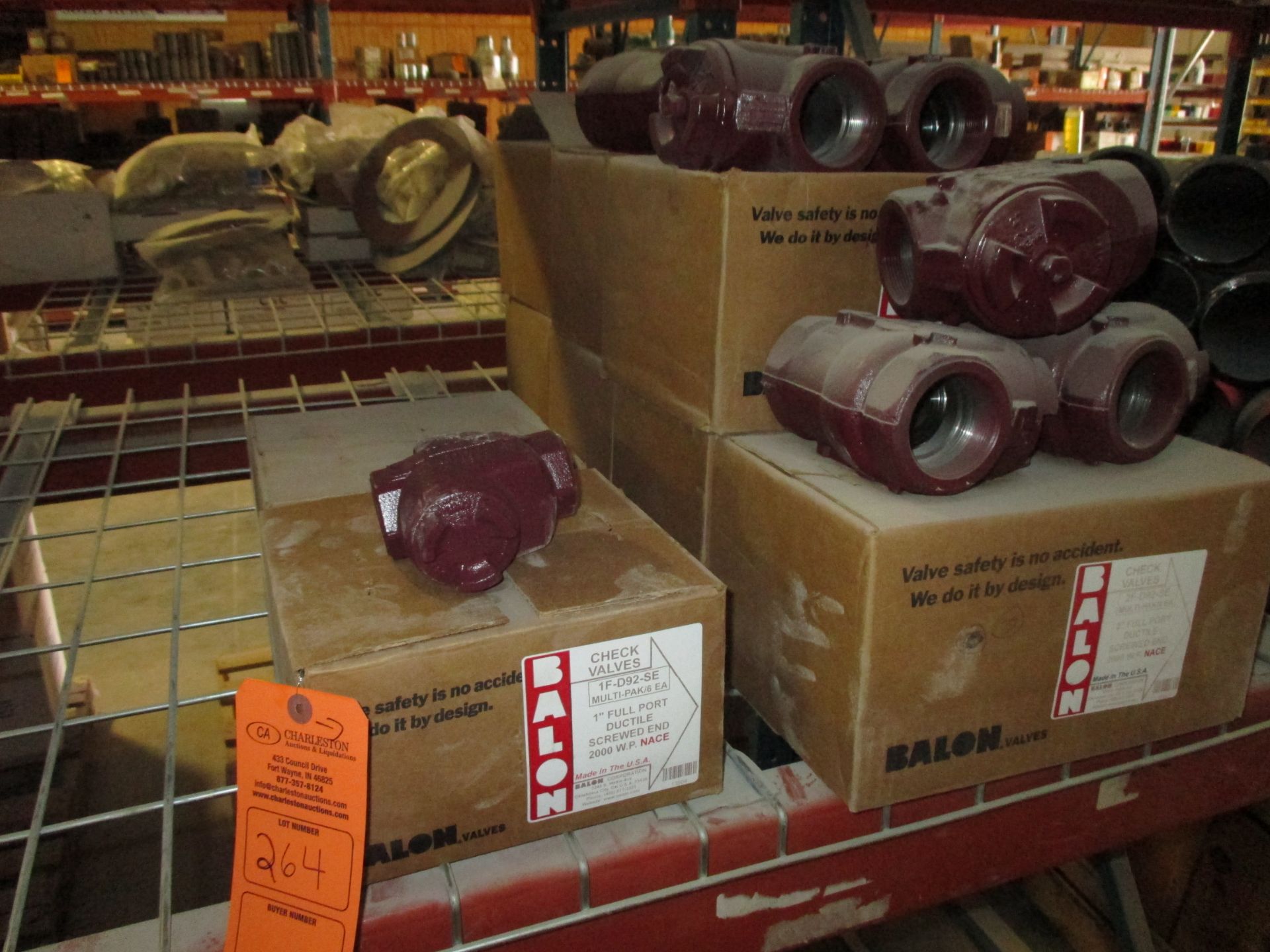 (2) BOXES OF BALON 1" CHECK VALVES FULL PORT DUCTILE SCREWED END 2000 W.P NACE (7) BOXES OF BALON 2"