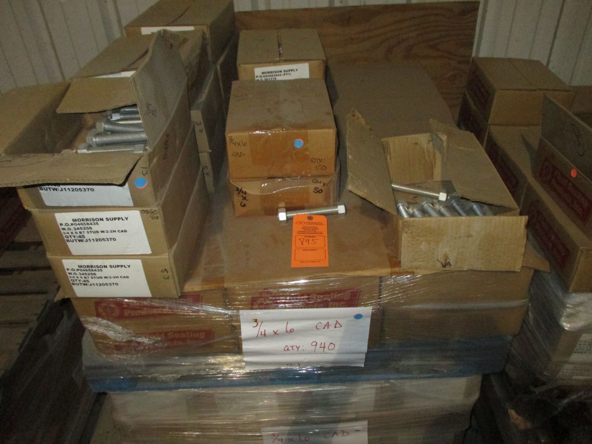 PALLET OF NUTS & BOLTS 3/4" X 6" B7 STUD W/2-2HCAD(LOCATED AT 1731 S. SAN MARCOS, SAN ANTONIO,TX