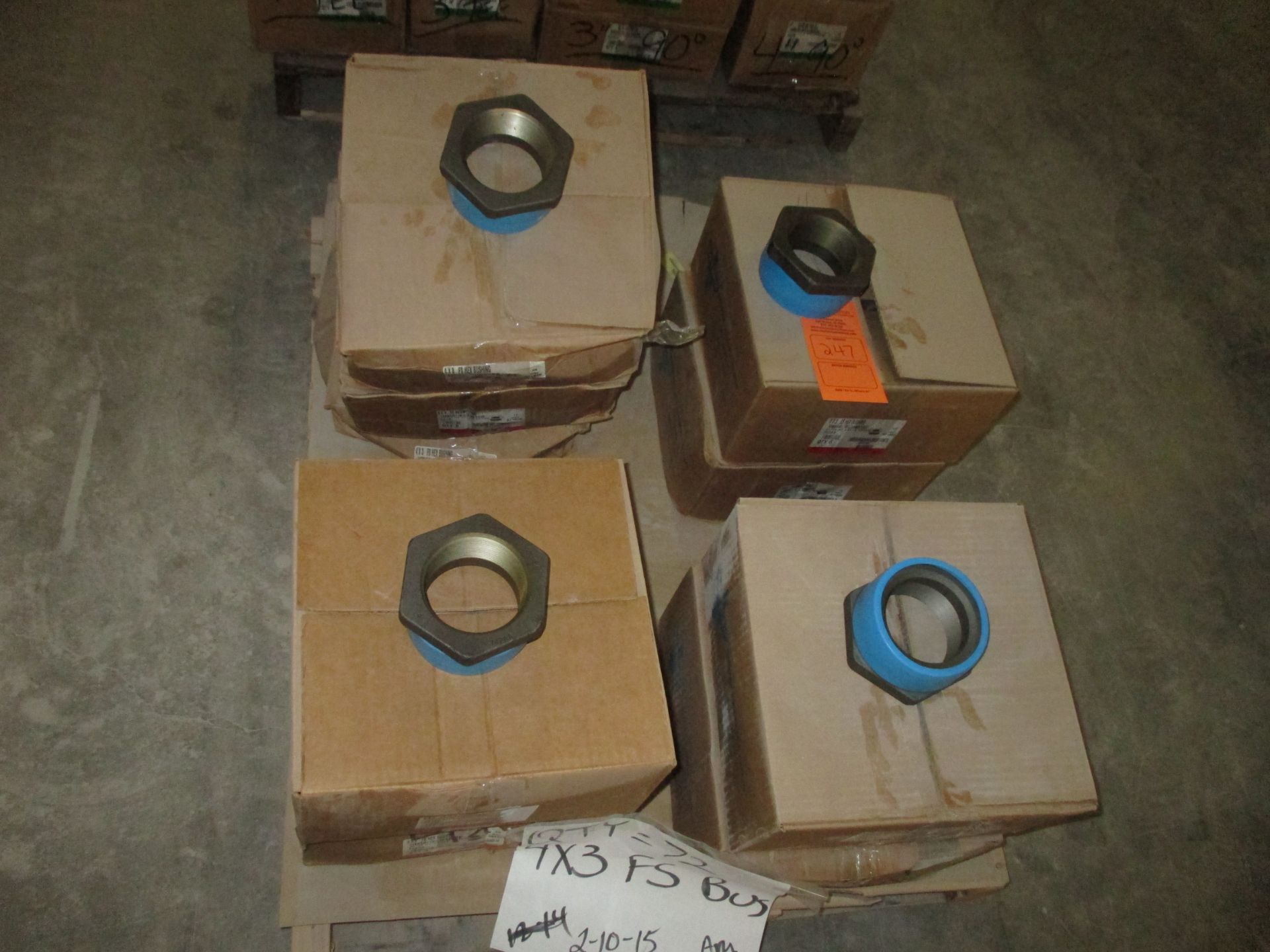 PALLET OF 9 BOXES 4 X 3 FS HEX BUSHINGS(LOCATED AT 500 BEARCAT ROAD ALEDO, TX 76008)