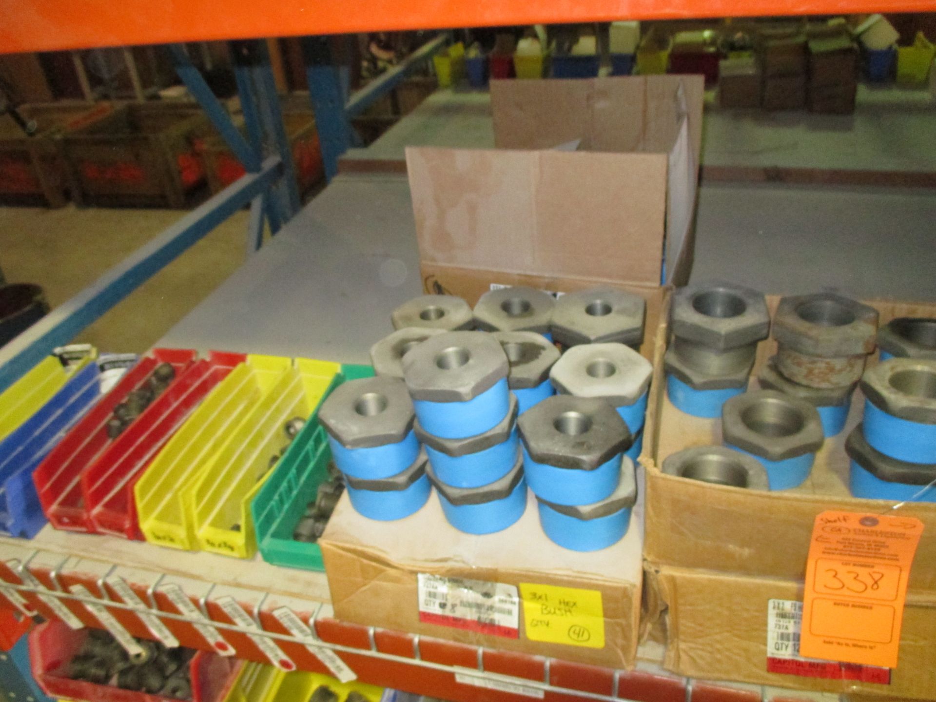 CONTENTS OF SHELF INCLUDING: ANVIL FS THREADED HEX BUSHINGS SIZES: 1/ 4 X 1/8; 3/8 X 1/4; 1/2 X 1/4; - Image 2 of 4