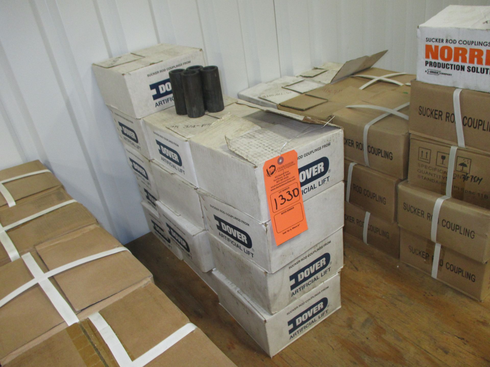(13) BOXES OF DOVER SUCKER ROD COUPLINGS 3/4" FST (LOCATED AT 100 INDUSTRIAL AVE KILGORE TX 75662)
