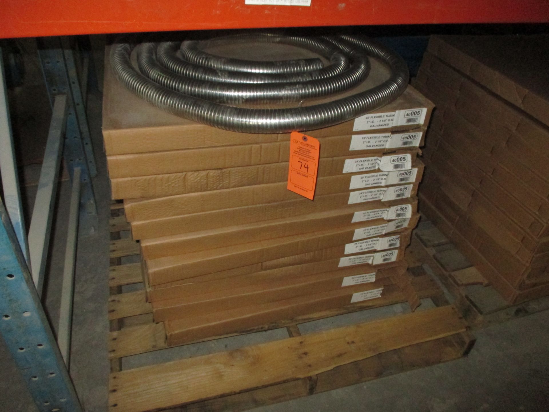 PALLET OF 25' FLEXIBLE TUBING; 2" I.D. 2 1/8" O.D. GALVANIZED(LOCATED AT 500 BEARCAT ROAD ALEDO, TX