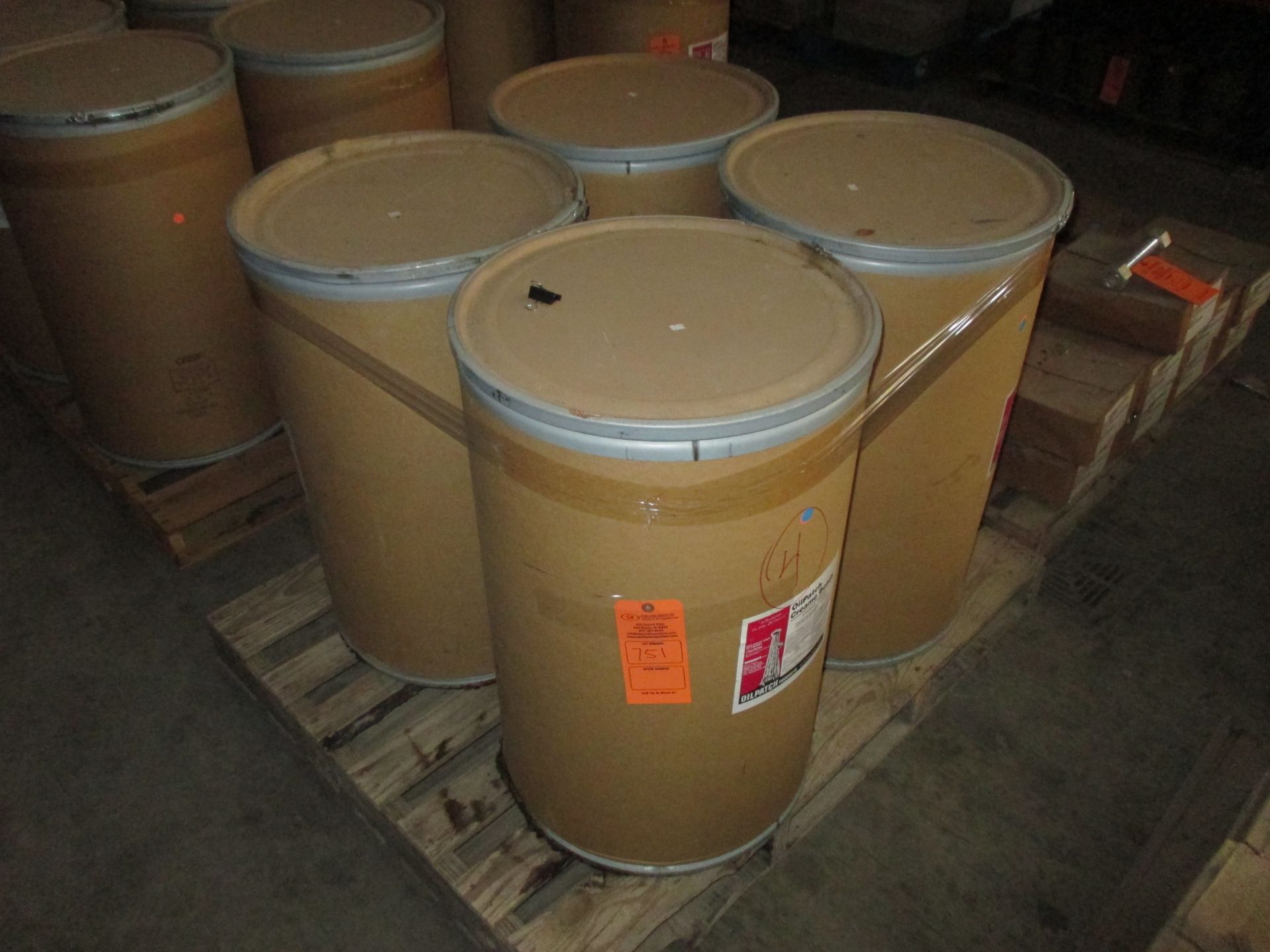 (4) 100LB. CONTAINERS OF OILPATCH PRODUCTS CREAME BEADS(LOCATED AT 1731 S. SAN MARCOS, SAN ANTONIO,