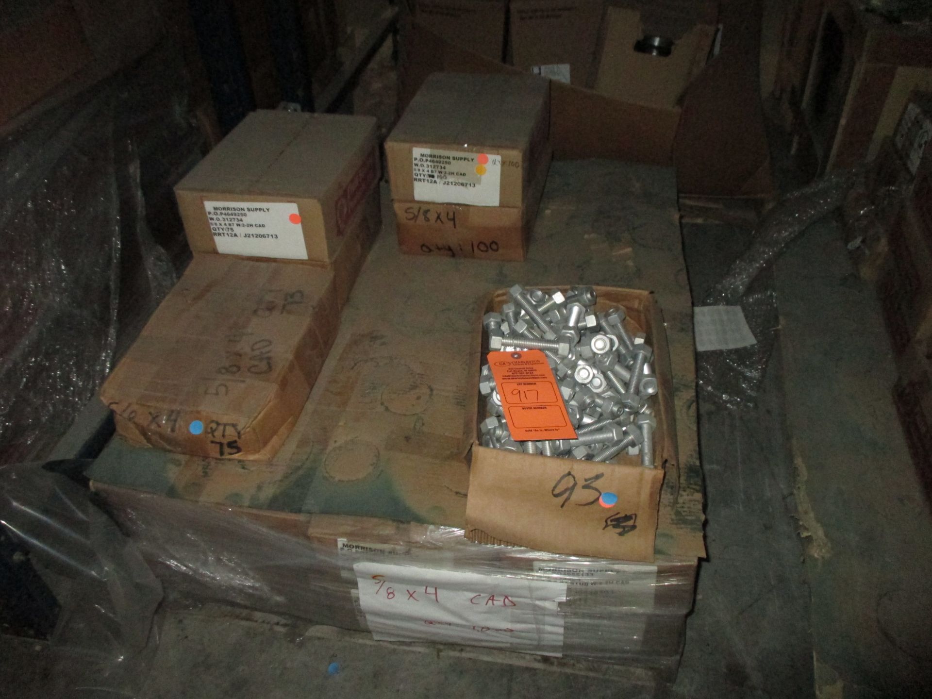 PALLET OF NUTS & BOLTS 5/8"X4" B7 W/2-2CH CAD(LOCATED AT 1731 S. SAN MARCOS, SAN ANTONIO,TX 78207)