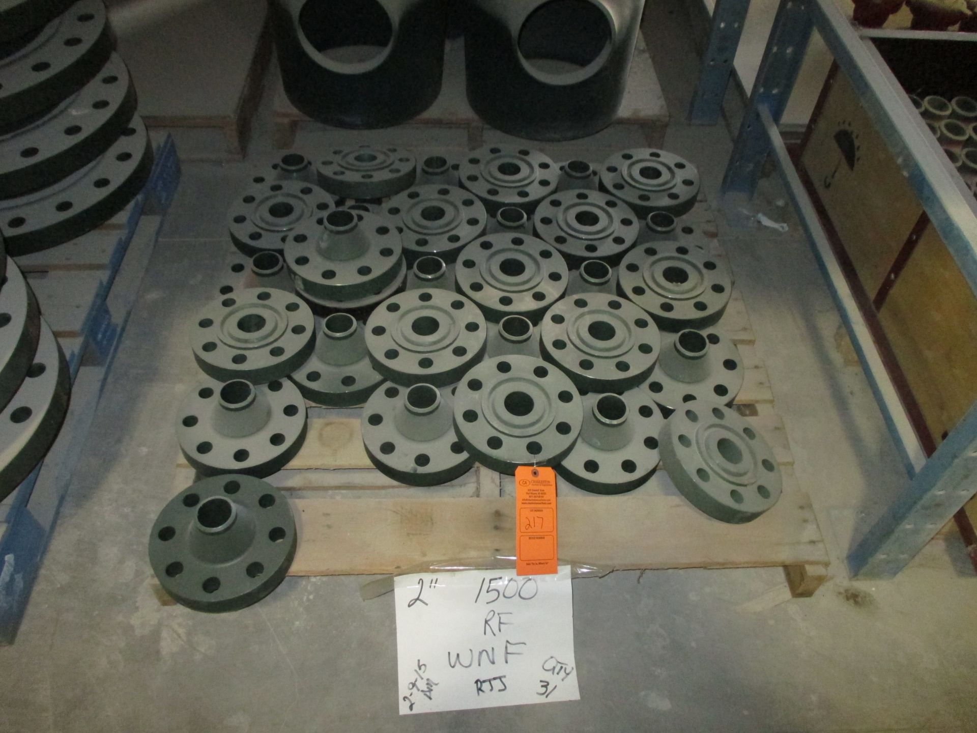 PALLET OF WELDBEND 2" CL1500 R/F WELD NECK FLANGE(LOCATED AT 500 BEARCAT ROAD ALEDO, TX 76008)