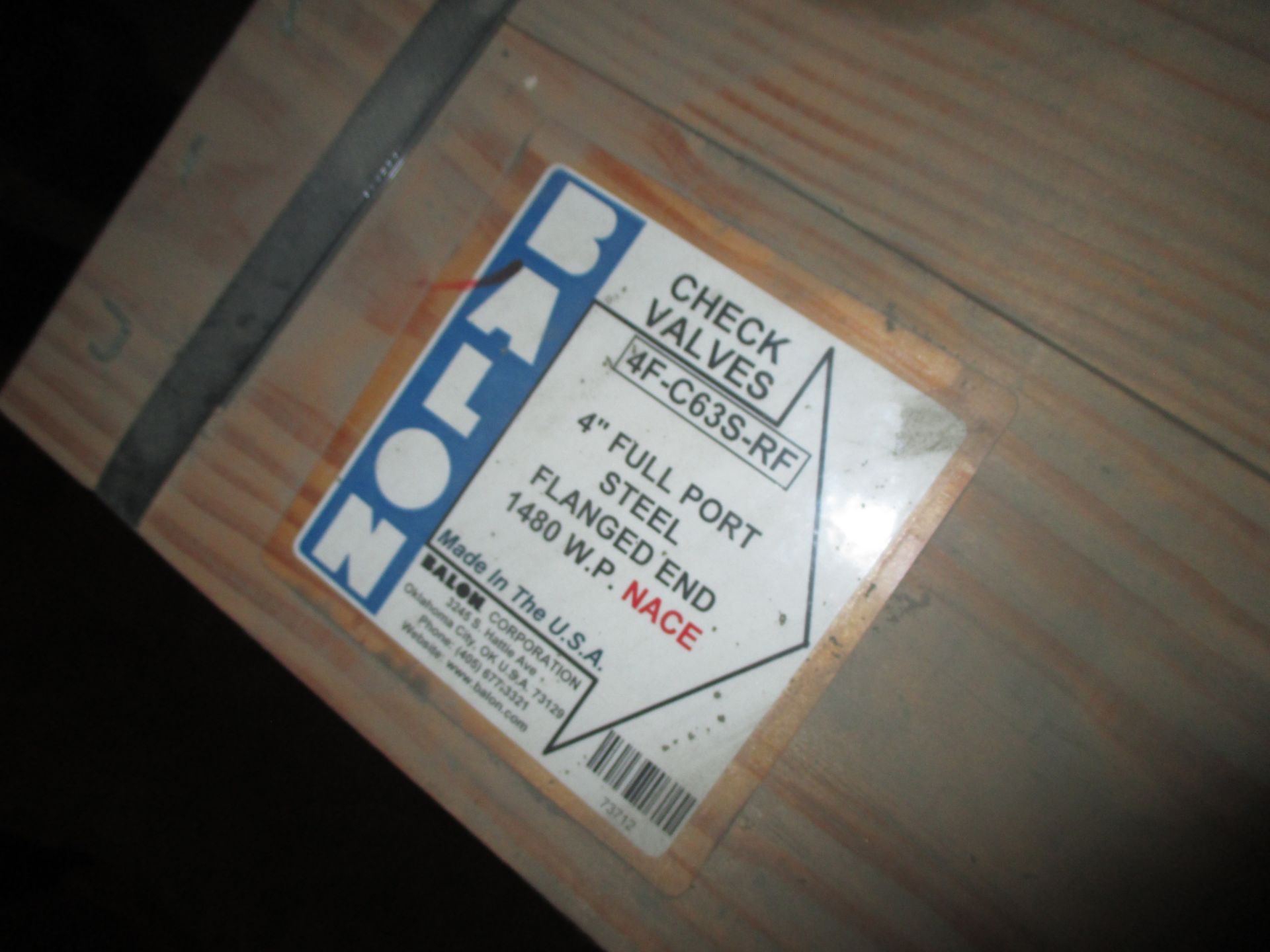 (2) BALON M#4F-C63SRF 4" FULL PORT STEEL FLANGED END 1480 W.P. NACE BALL VALVE(LOCATED AT 1731 S. - Image 2 of 2