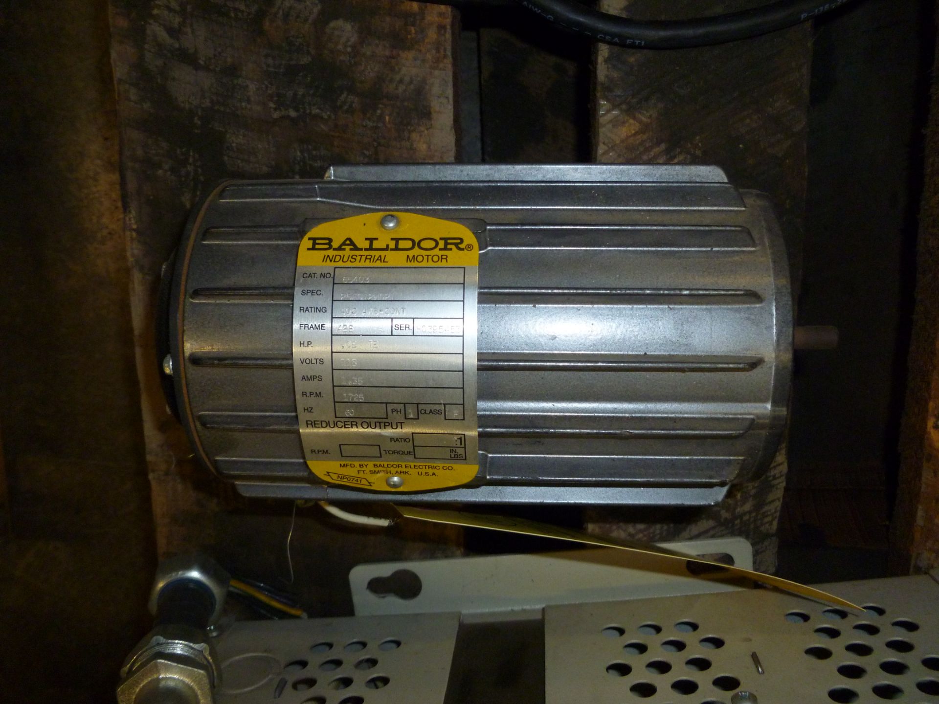 BALDOR 65403 115 V 1.35 AMPS 1725 RPM 60 HZ 1 PH MOTOR (LOCATED AT 6901 ARDMORE AVE. FORT WAYNE, - Image 5 of 6