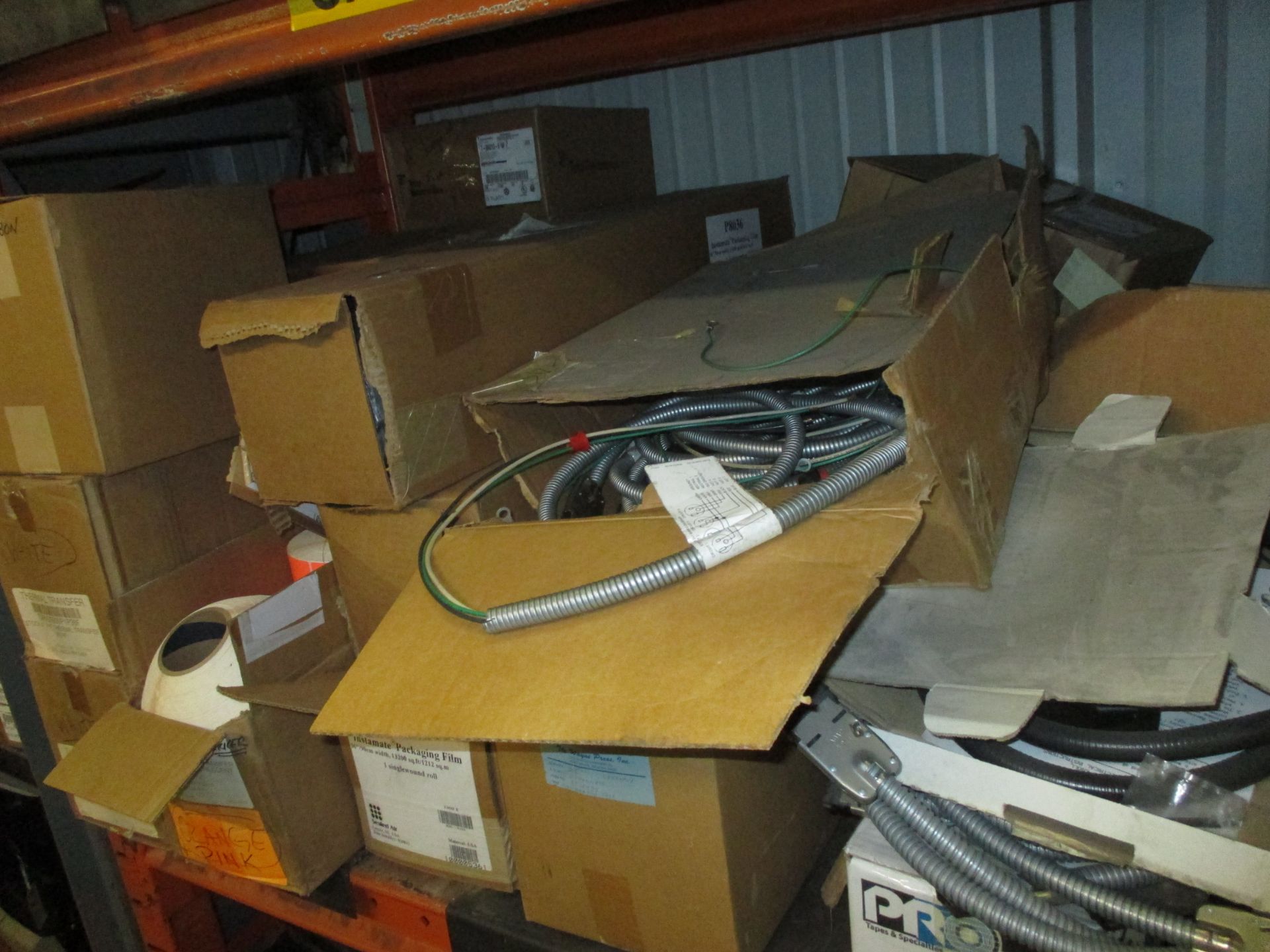 CONTENTS OF SHELF INCLUDING THERMAL TRANSFER RIBBON; INSTAMATE PACKING FILM; ELECTRICAL WIRING; - Image 4 of 4