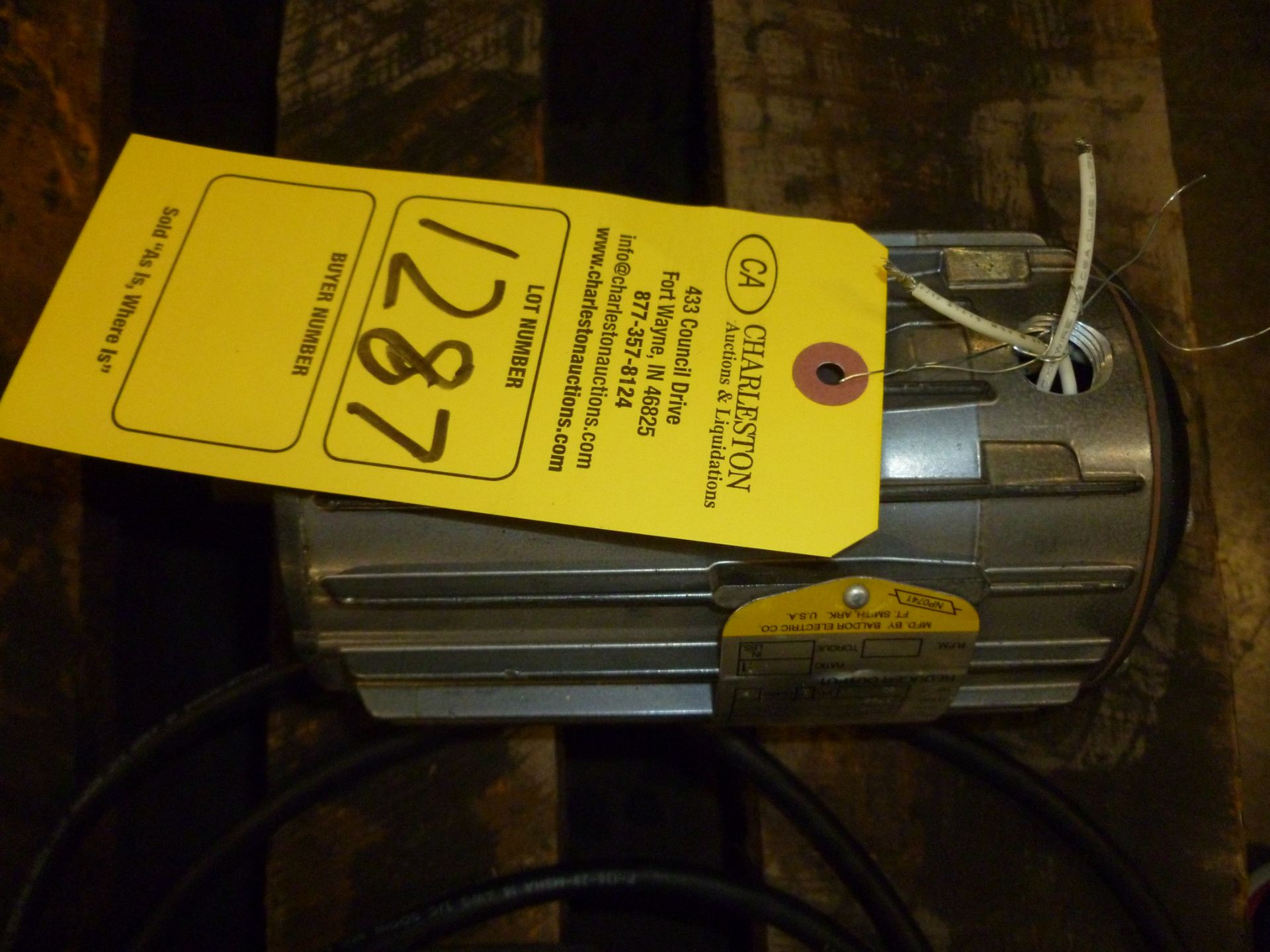 BALDOR 65403 115 V 1.35 AMPS 1725 RPM 60 HZ 1 PH MOTOR (LOCATED AT 6901 ARDMORE AVE. FORT WAYNE, - Image 2 of 6