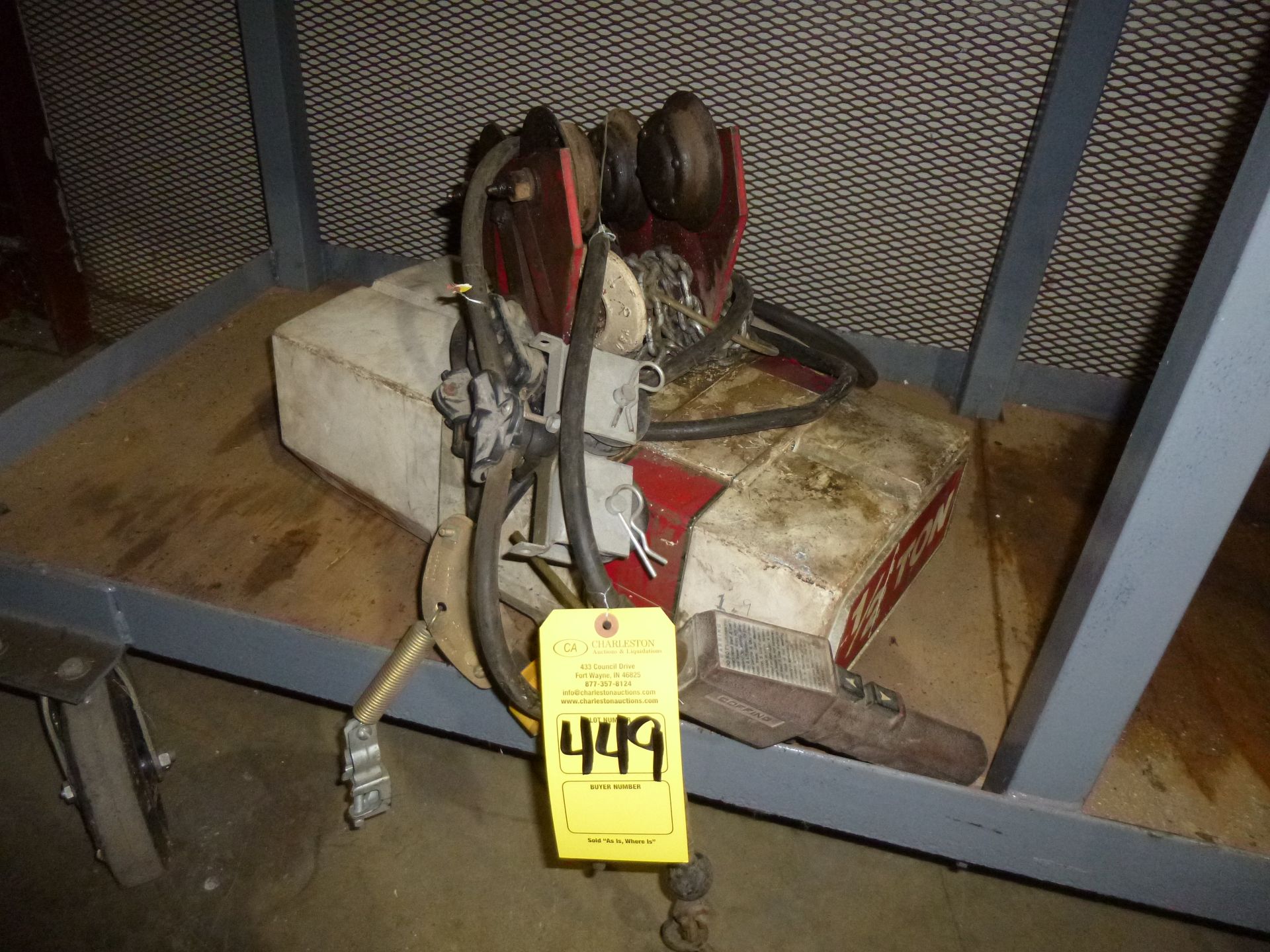 Coffing 1/2 ton hoist with trolley