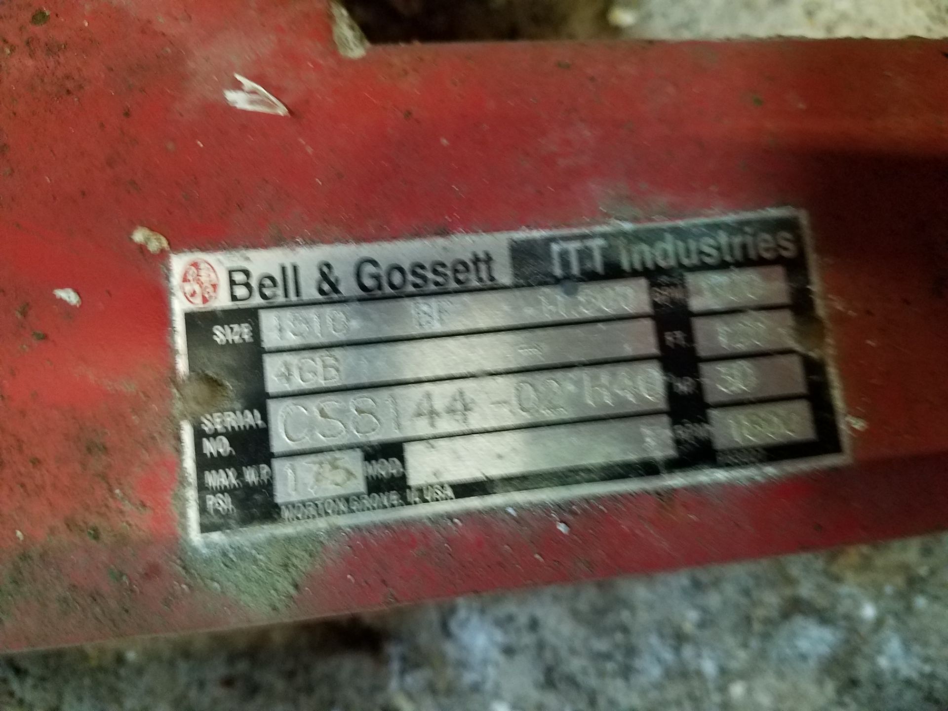 (2) BELL & GOSSETT PUMPS, SIZE 1510BF11500, GPM 600, FT 120,HP30/RPM1800,MAX WP PSI175 - Image 3 of 3