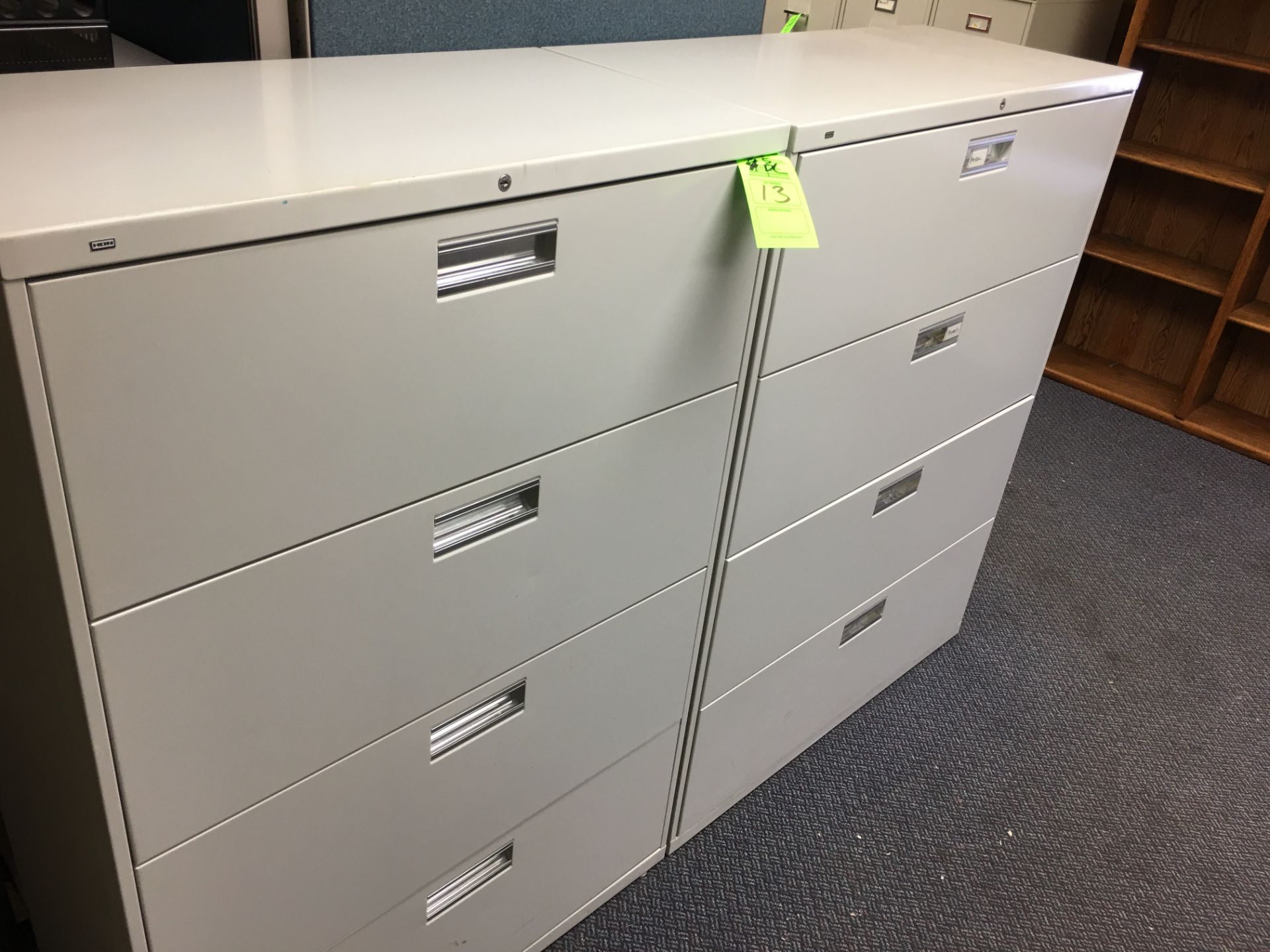 (2) 4-DOOR HON HORIZONTAL FILE CABINET (1) 5-DOOR HON HORIZONTAL FILE CABINET (1) 4-DOOR FILE