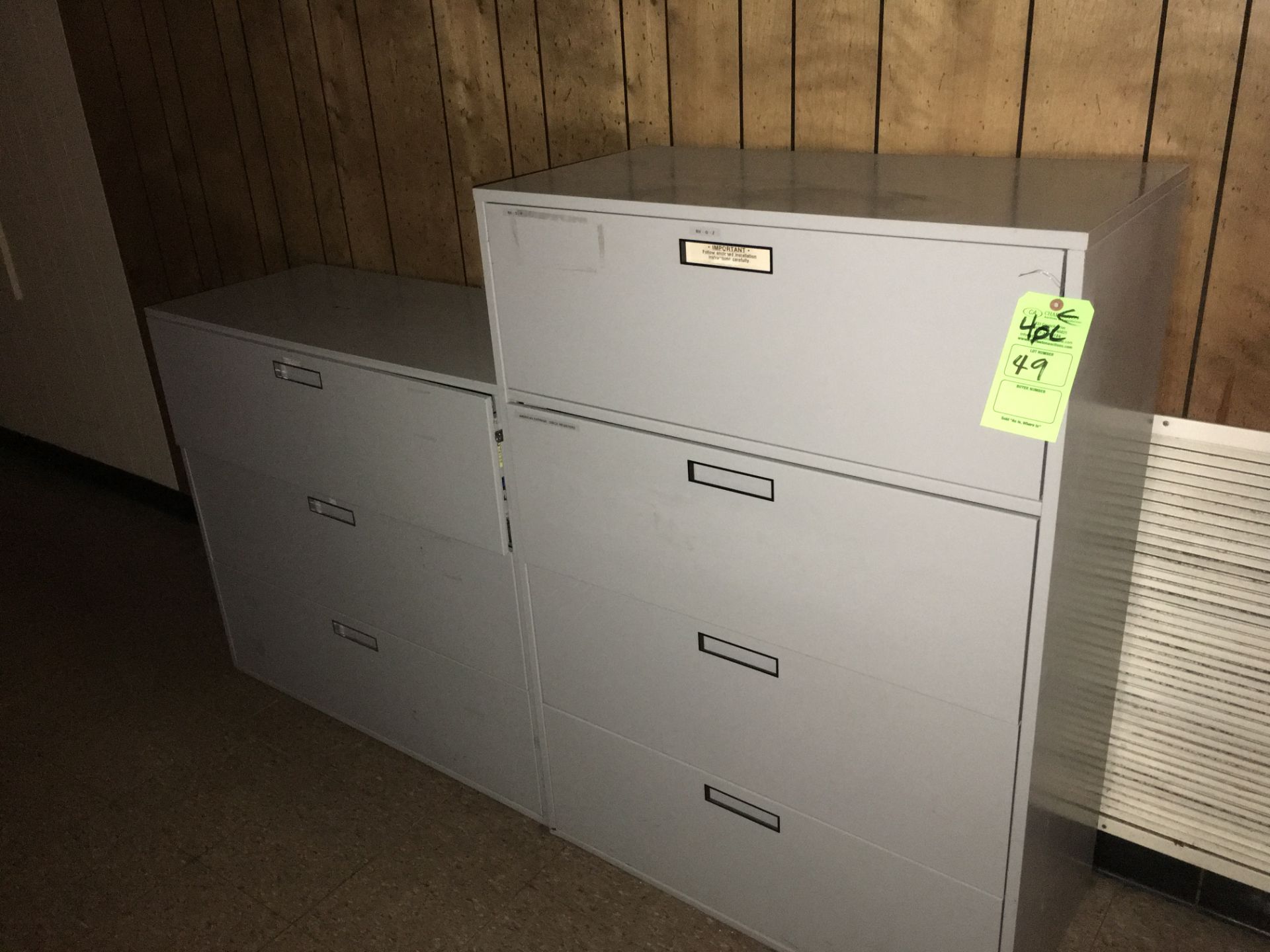 (3) 3-DOOR HORIZONTAL FILE CABINET (1) 4-DOOR FILE CABINET