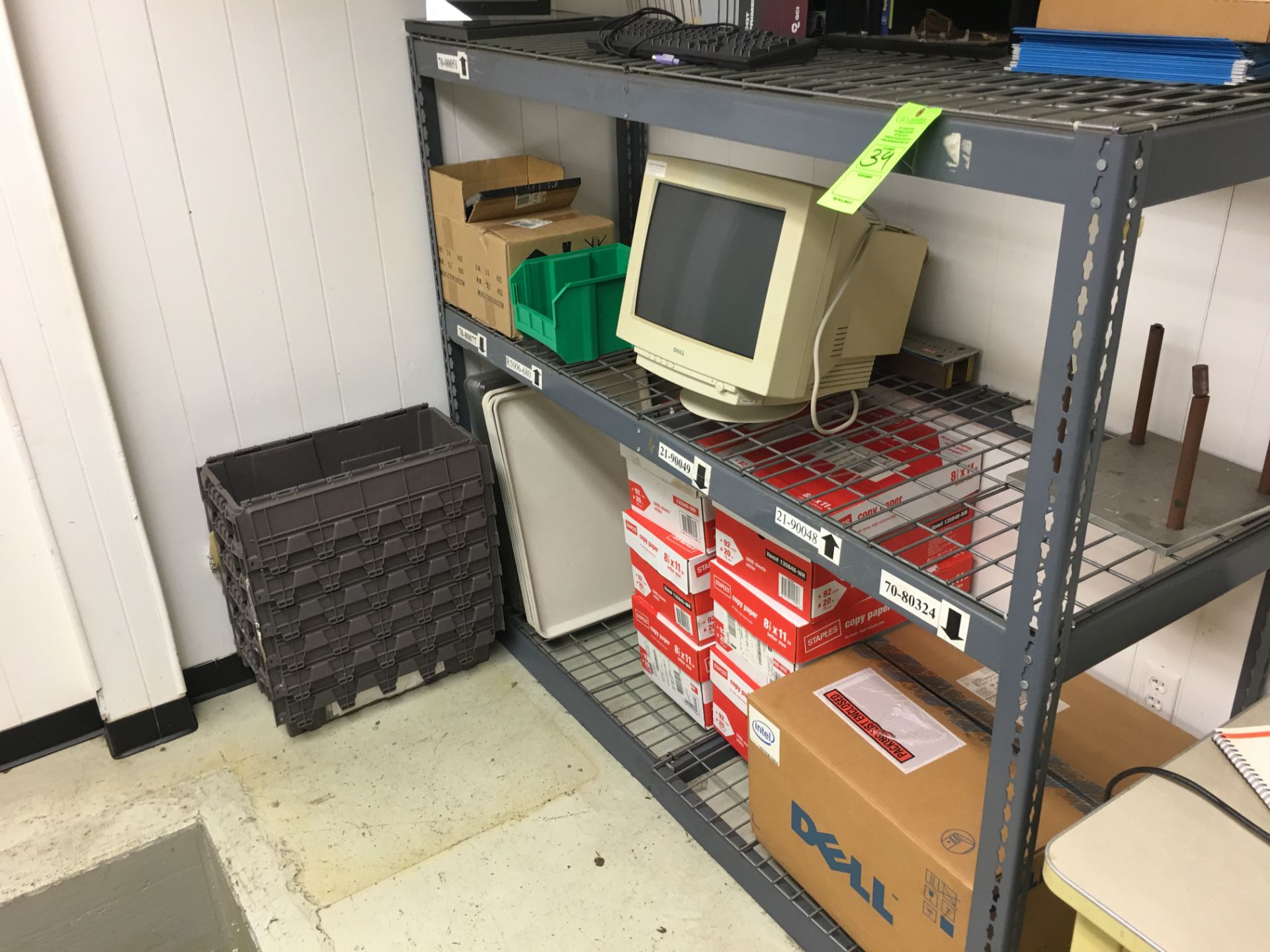 RACK & CONTENTS INCLUDING ALL PAPER, FRAMES & OFFICE SUPPLIES