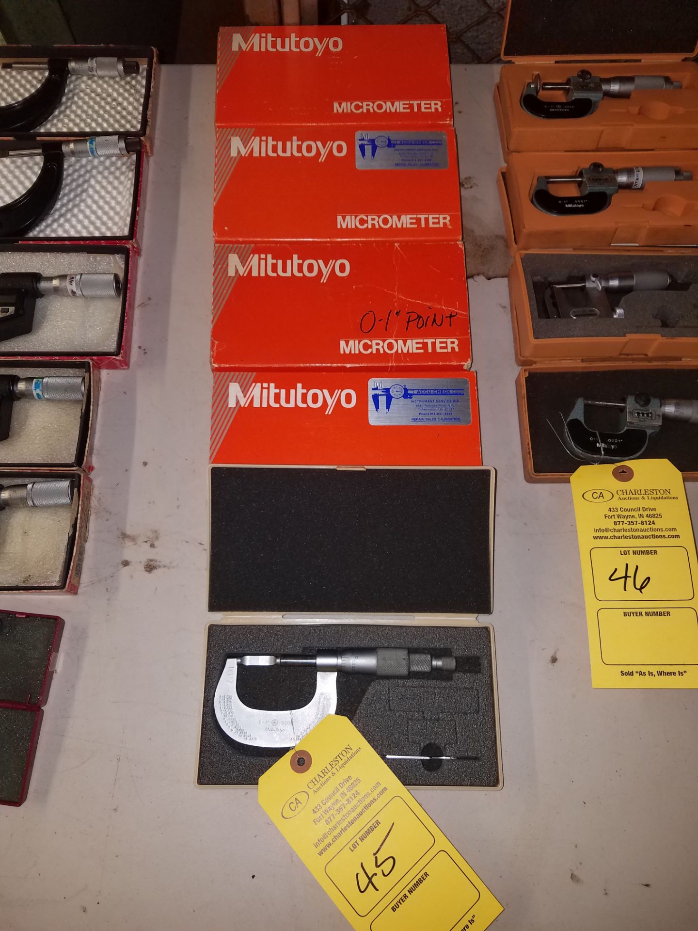 (5) MITUTOYO 0-1 MICROMETER(LOCATED AT 2651 S 600 E. COLUMBIA CITY, IN 46725)