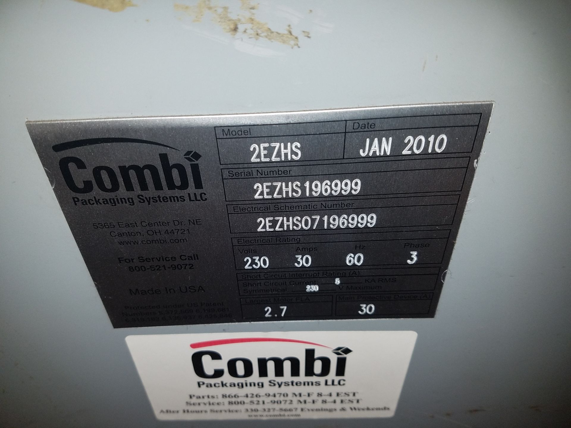 COMBI PACKAGING SYSTEM MODEL 2EZH S#2EZHS196999(LOCATED AT 880 MAPLE AVE, CONNEAUT, OH 44030) - Image 3 of 5