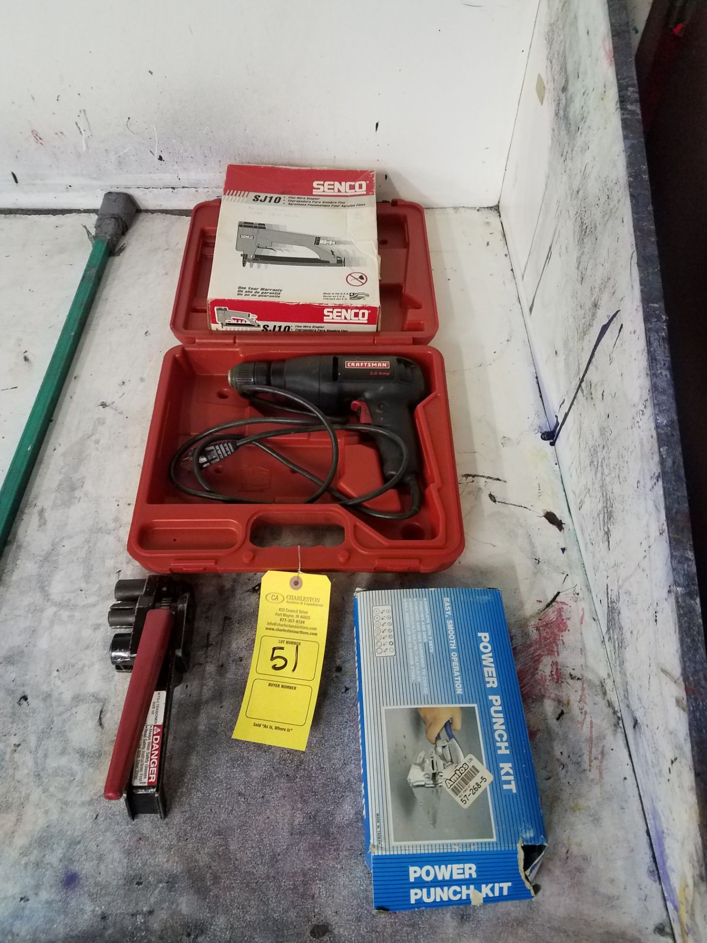 (1) SENCO FINE WIRE STAPLER MODEL-SJ10 (1) SIGNODE TENSIONER MODEL-WTD-2, SIZE 1/2 (1) CRAFTSMAN