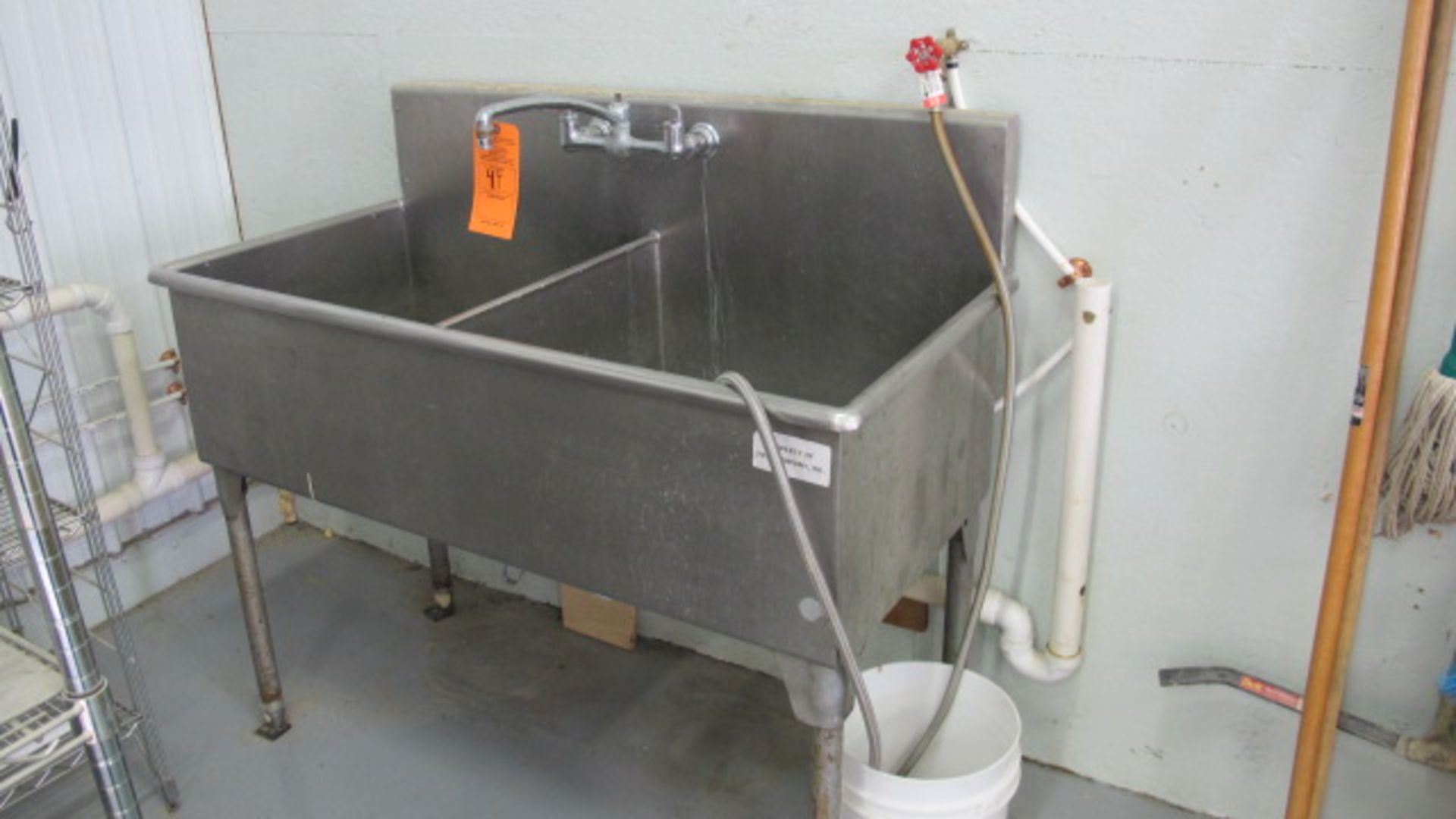 STAINLESS STEEL DOUBLE SINK 48" X 24" X 13"