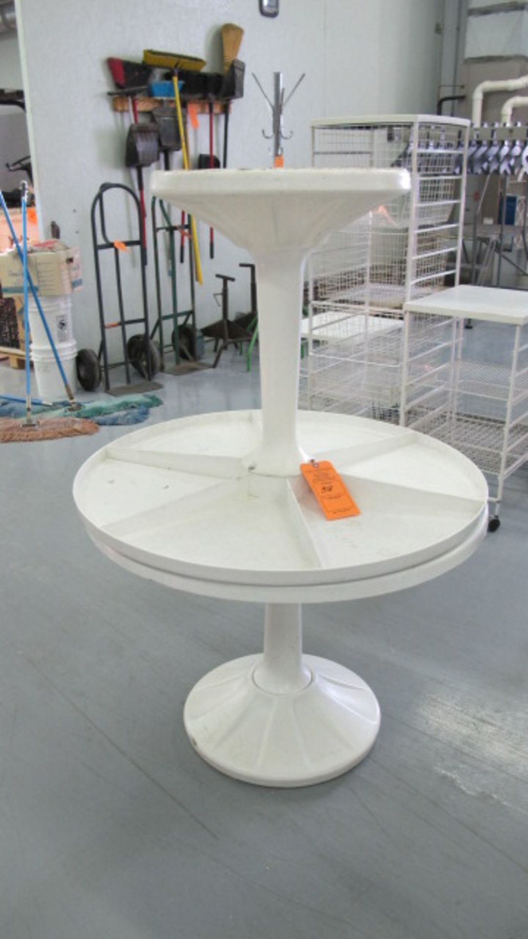 (2) PLASTIC WEIGHTED TABLES