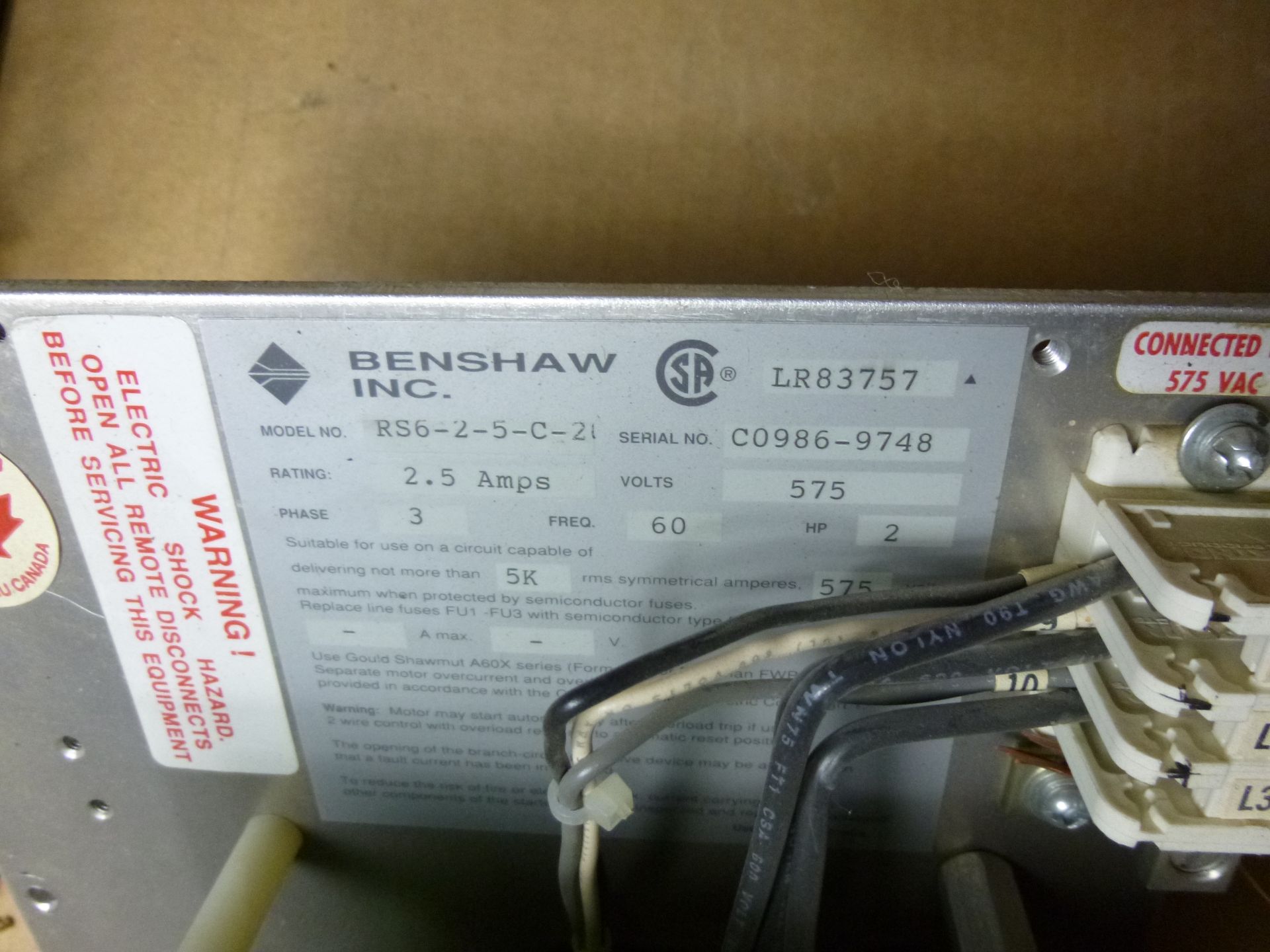 Benshaw Inc Motor Controller RS6-3-5-C-20 (appears to be new out of package) Shipping can be - Image 2 of 2
