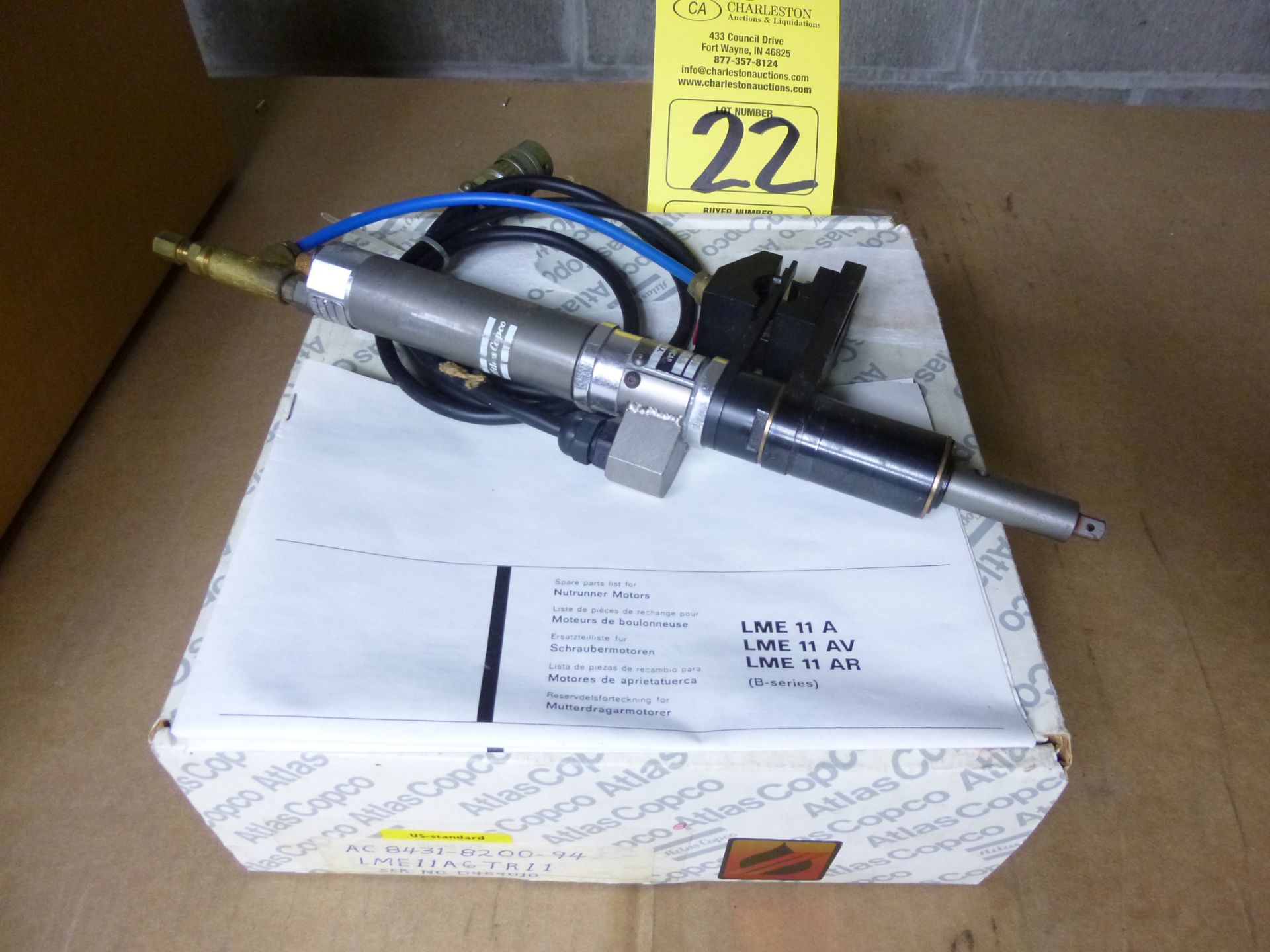 Atlas Copco electric inline nutrunner LME11A6TR11 w/ GES 060125-01100 (new in box) Shipping can be