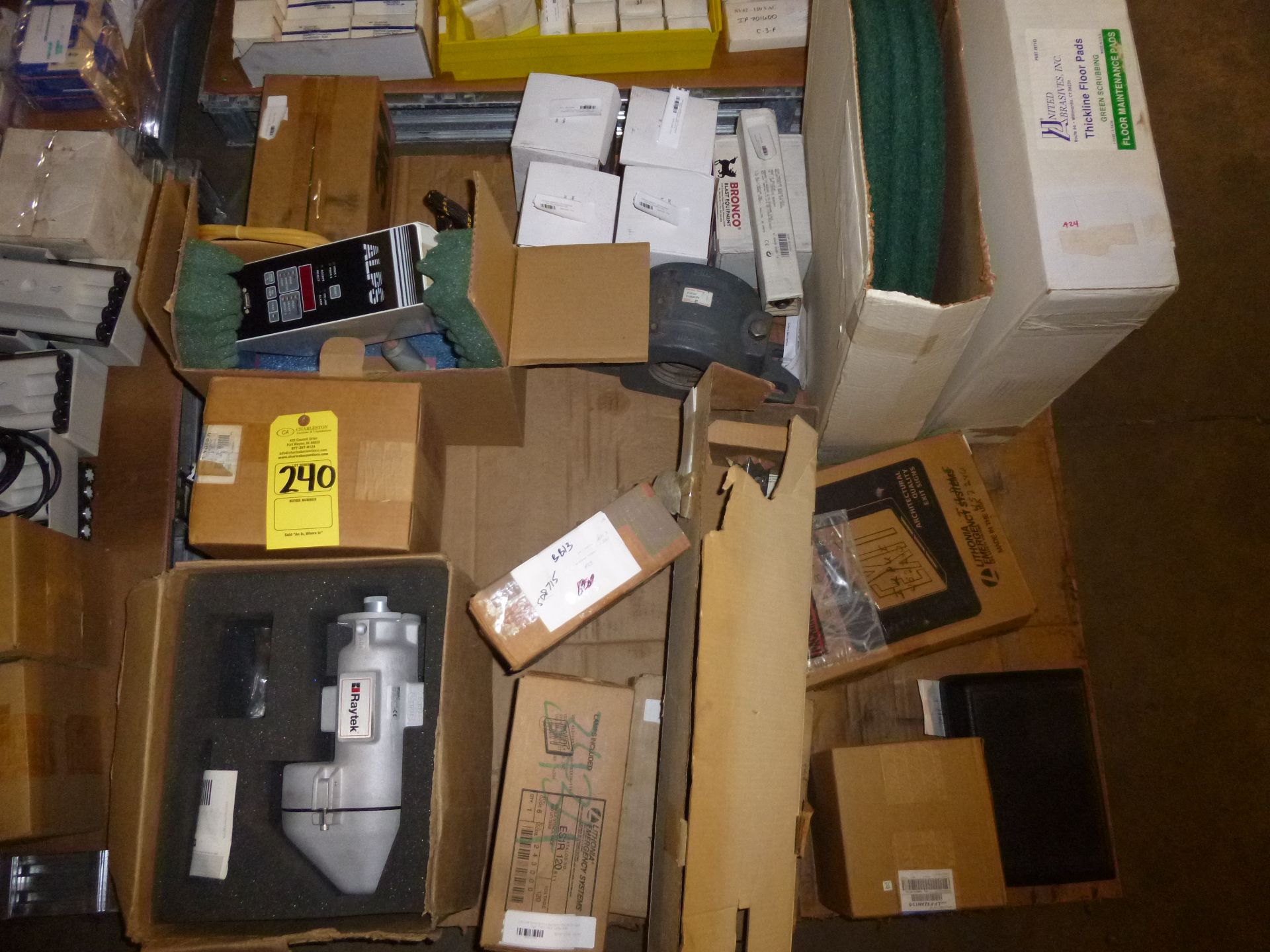 Pallet of assorted parts and electrical (mostly new in package) Shipping can be prepared for