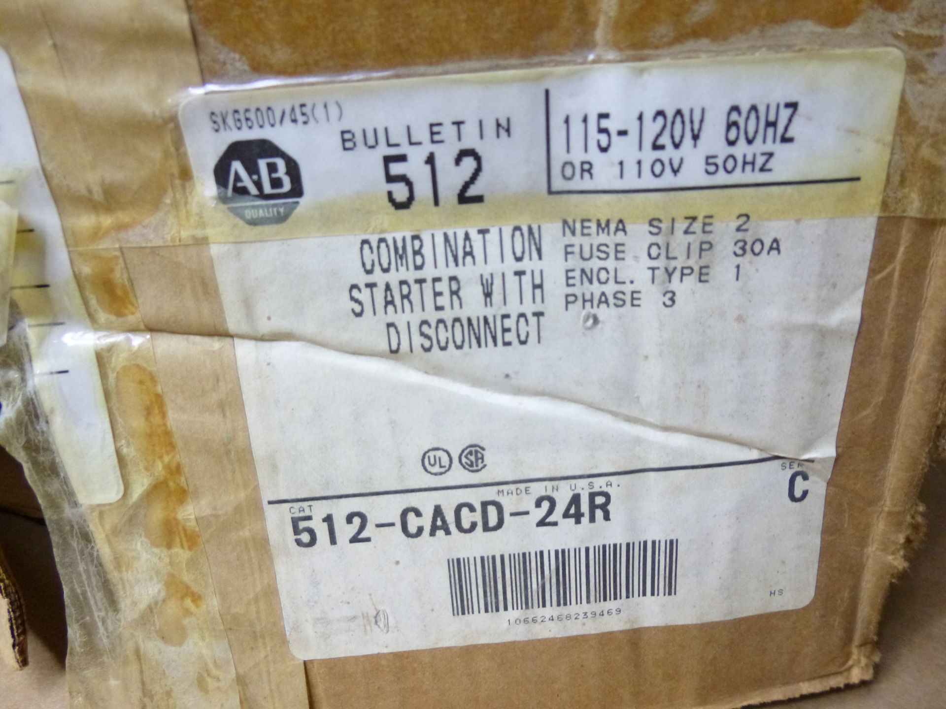 Allen Bradley 512-CACD-24R Ser C combination starter with disconnect (new in box) Shipping can be - Image 2 of 3