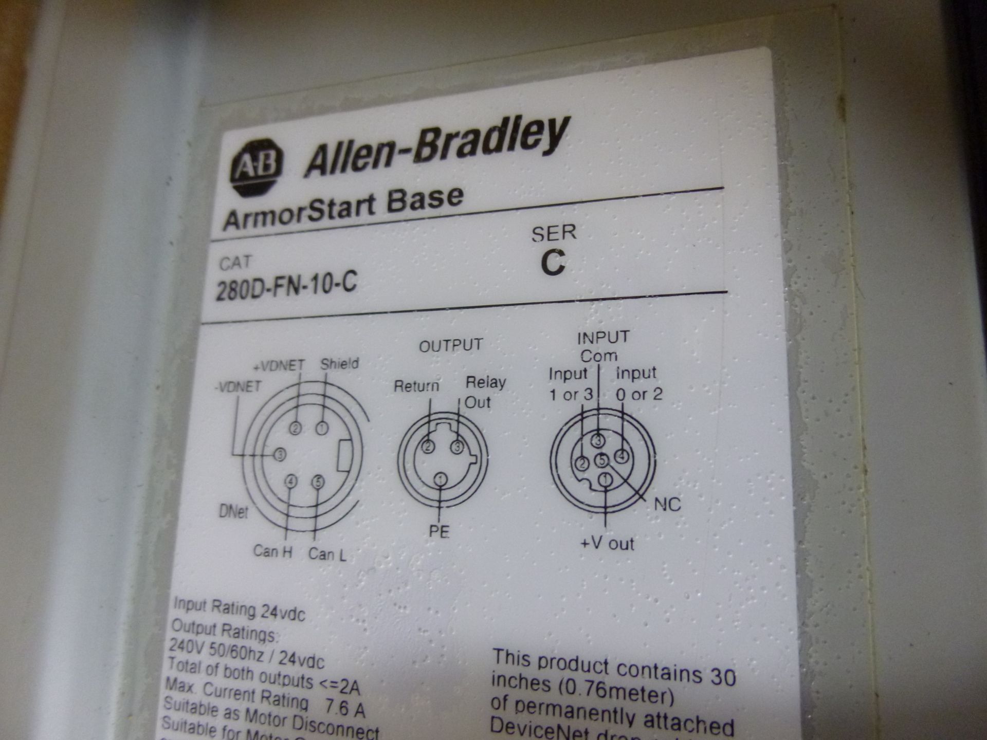 Allen Bradley ArmorStart Motor controller 284D drive and base, 284D-FHB2P3Z-10-RR-SB and 280D-FN- - Image 4 of 5