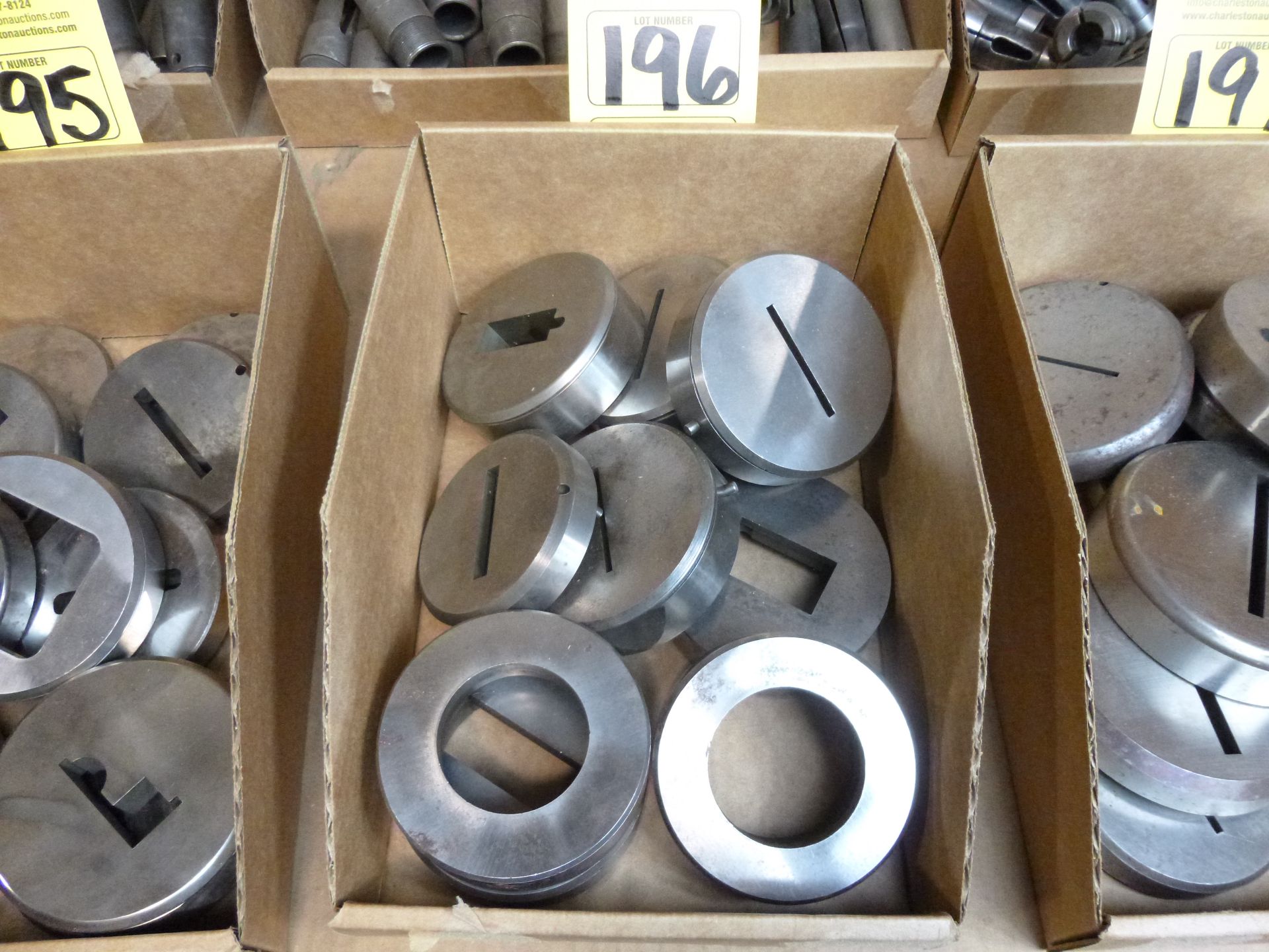 Flat of punch dies Shipping can be prepared for either ground package or LTL for this lot. Call or