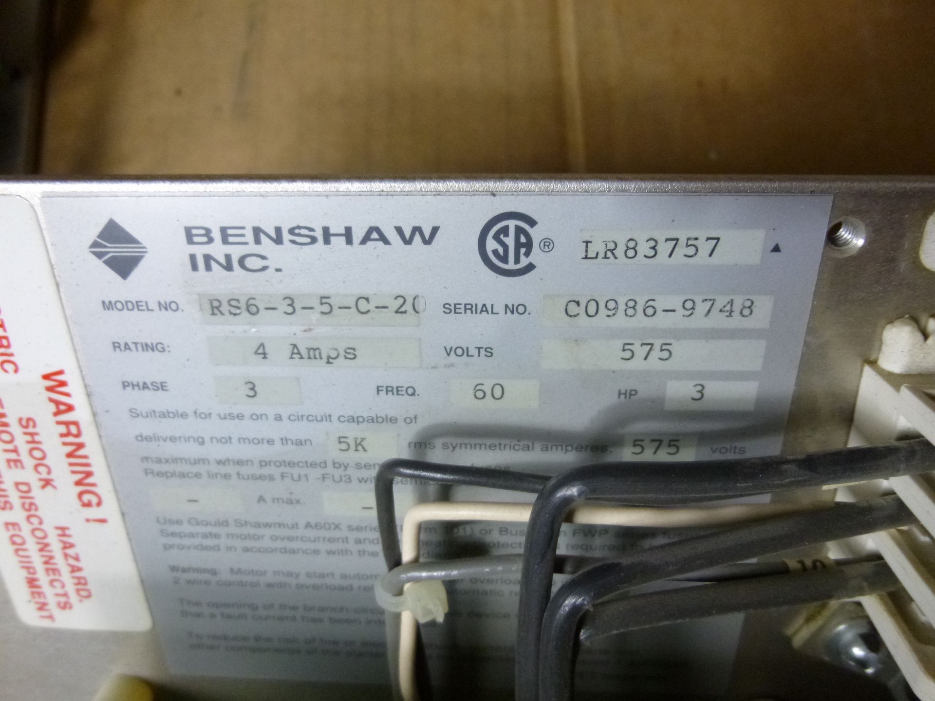 Benshaw Inc Motor Controller RS6-3-5-C-20 (appears to be new out of package) Shipping can be - Image 2 of 2