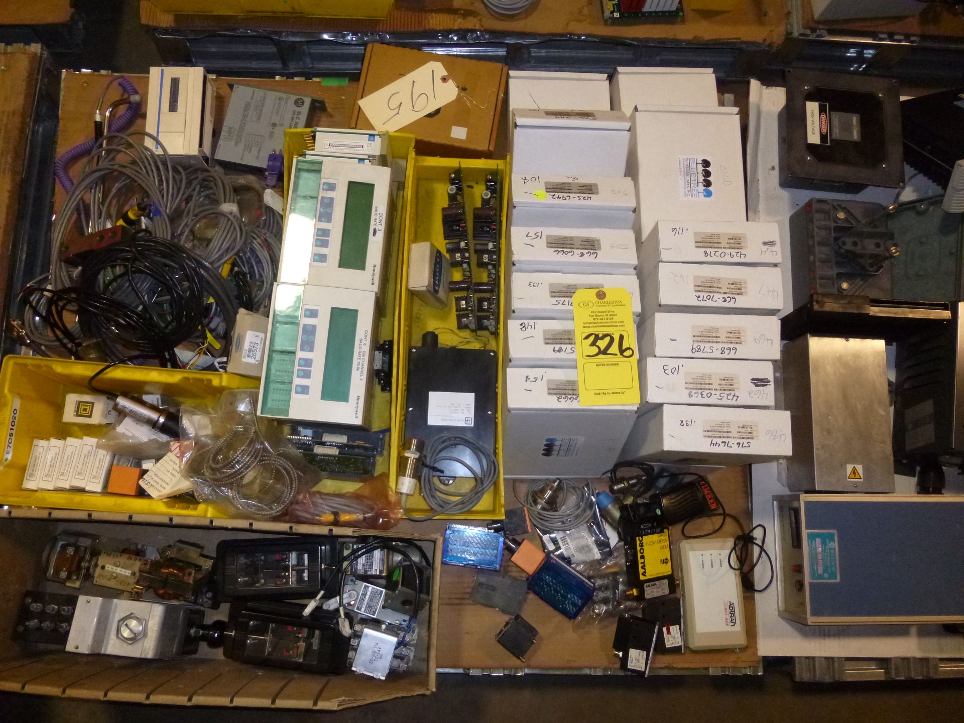 Pallet of assorted parts and electrical. Shipping can be prepared for either ground package or LTL