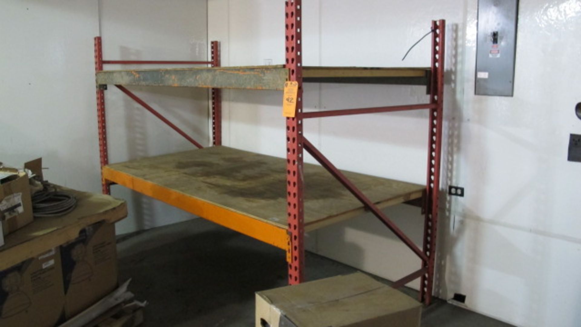 (2) SECTIONS PALLET RACKING 48 X 96 X 72 W/ (4) PIPE STANDS