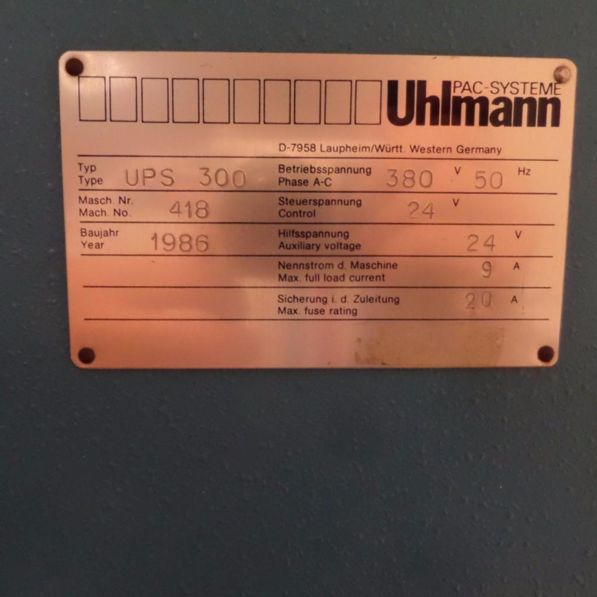 Uhlman Blister Machine UPS300 - Image 8 of 11
