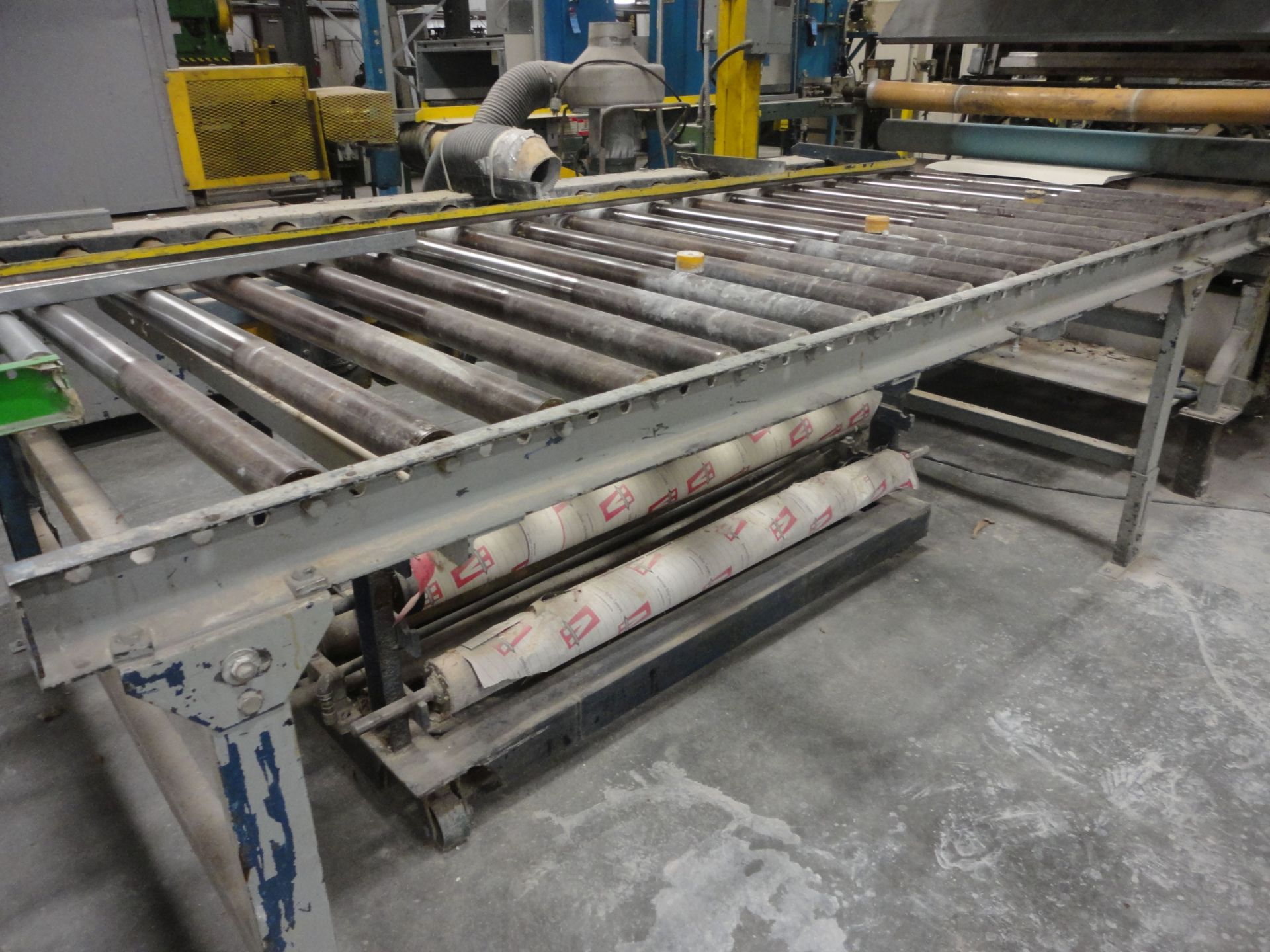 60" WIDE VINYL TO PANEL APPLICATION MACHINE ENTRY PINCH ROLLS, OVERHEAD VINYL ROLL FEED TO GLUE - Image 18 of 22