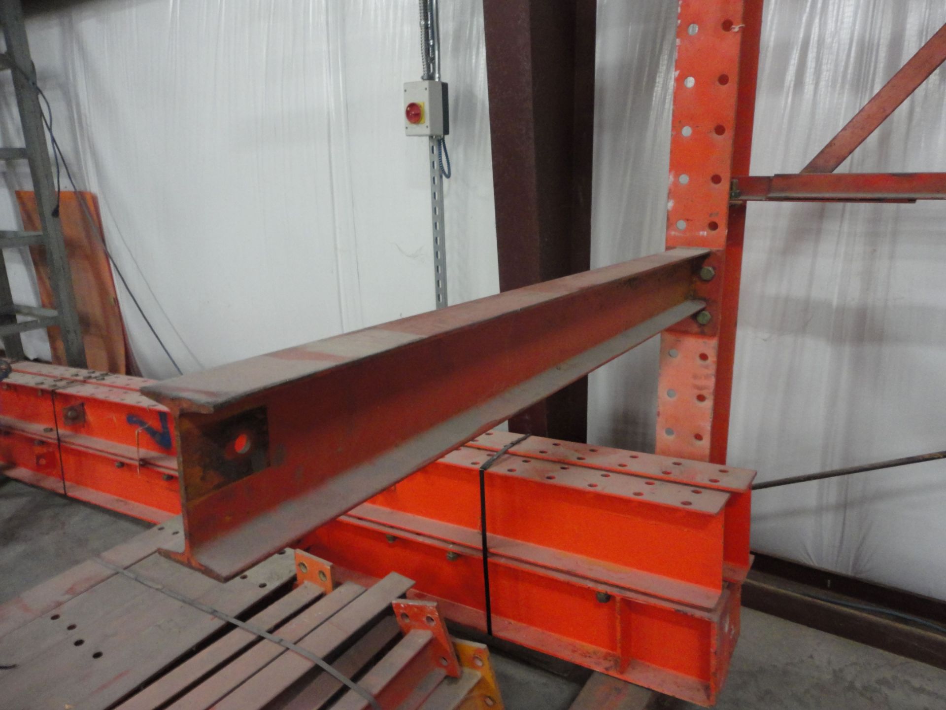 SECTION 52" ARM X 69" WIDE X 12' HIGH SINGLE SIDED I-BEAM STYLE CANTILEVER RACK - Image 2 of 3