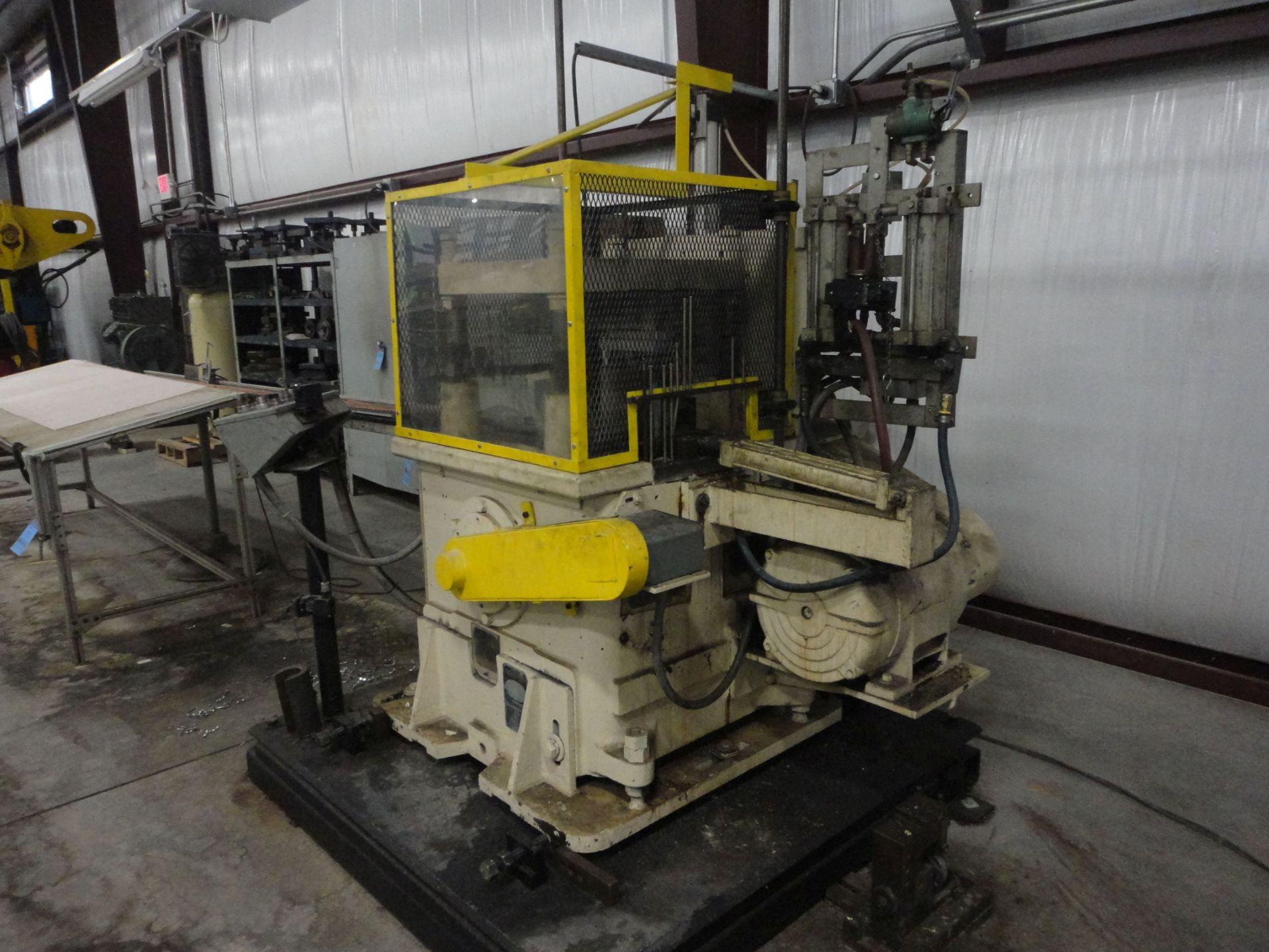 YODER FOUR-POST CUT OFF PRESS; S/N 62120-170, WITH 6" WIDE X 14' LONG RUN-OUT TABLE AND ALUMINUM - Image 2 of 13