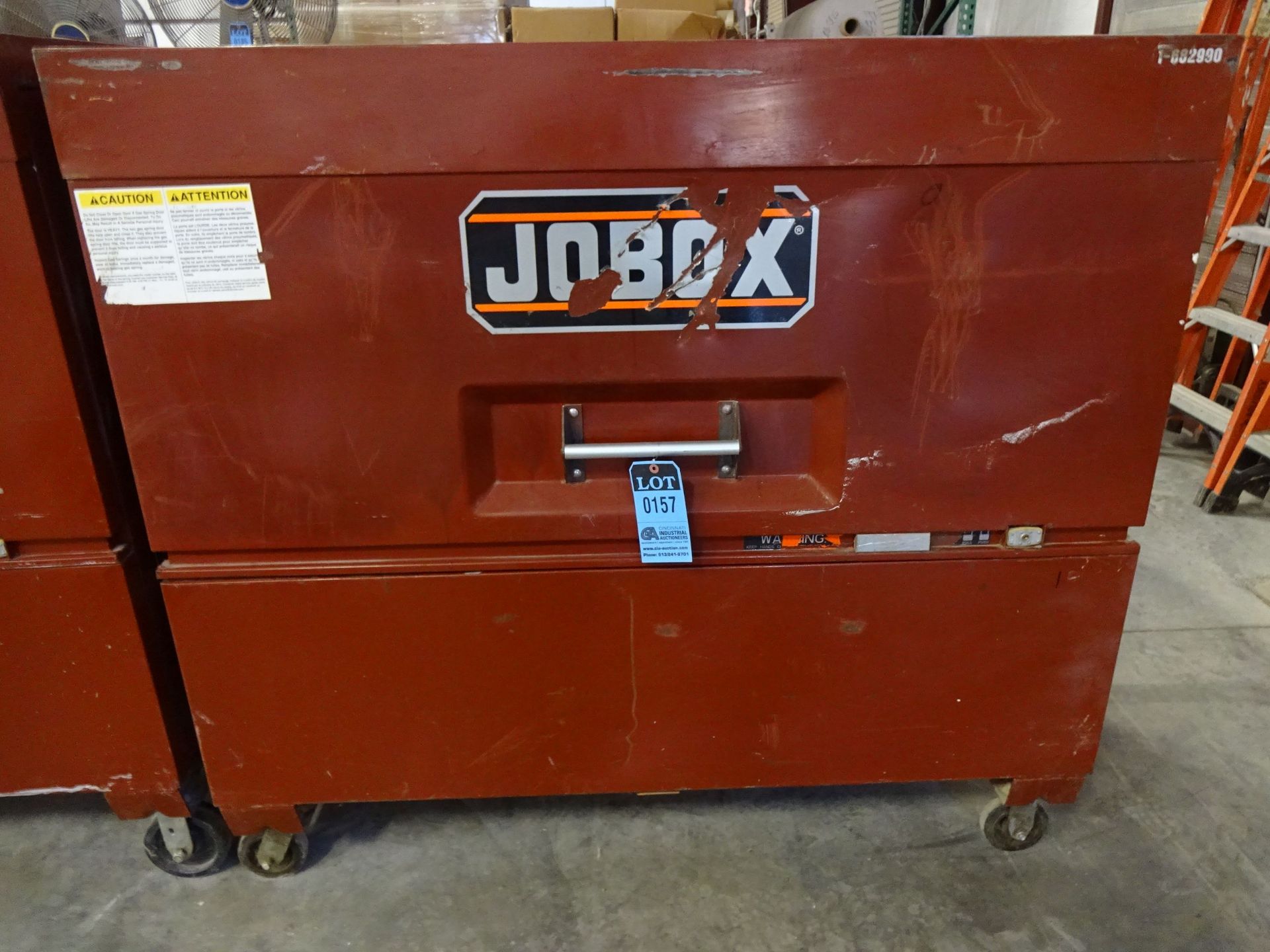 JOBOX MODEL 1-682990 PORTABLE JOB SITE GANG BOX WITH HARDWARE CONTENTS