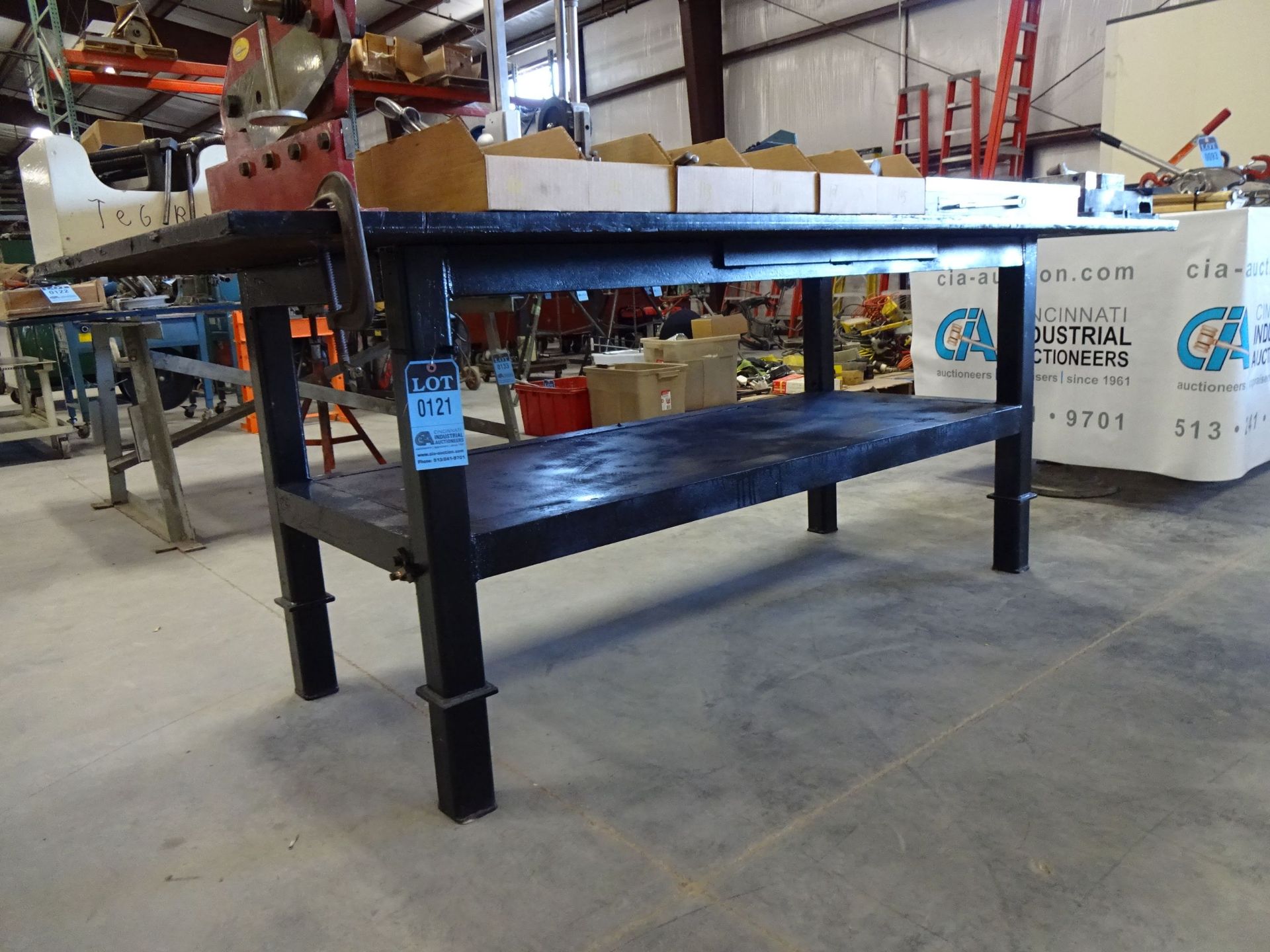 48" X 96" X 37-1/2" HIGH X 1" THICK STEEL TOP PLATE HEAVY DUTY STEEL WELDING TABLE