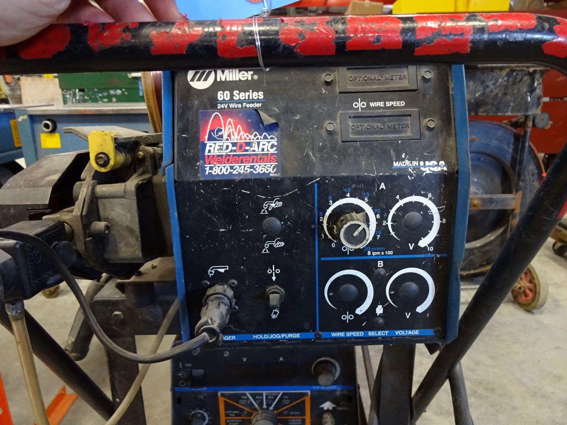 300 AMP RED-D-ARC MODEL EX300 CONTRACTOR PORTABLE WELDING POWER SOURCE; S/N KH451963, WITH MILLER 60 - Image 2 of 4