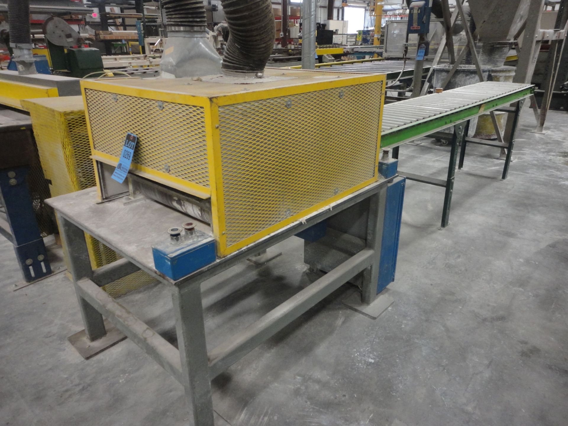 5 HP X 16" WIDE DRY-WALL RIP SAW WITH 16" WIDE X 10' ROLLER CONVEYOR