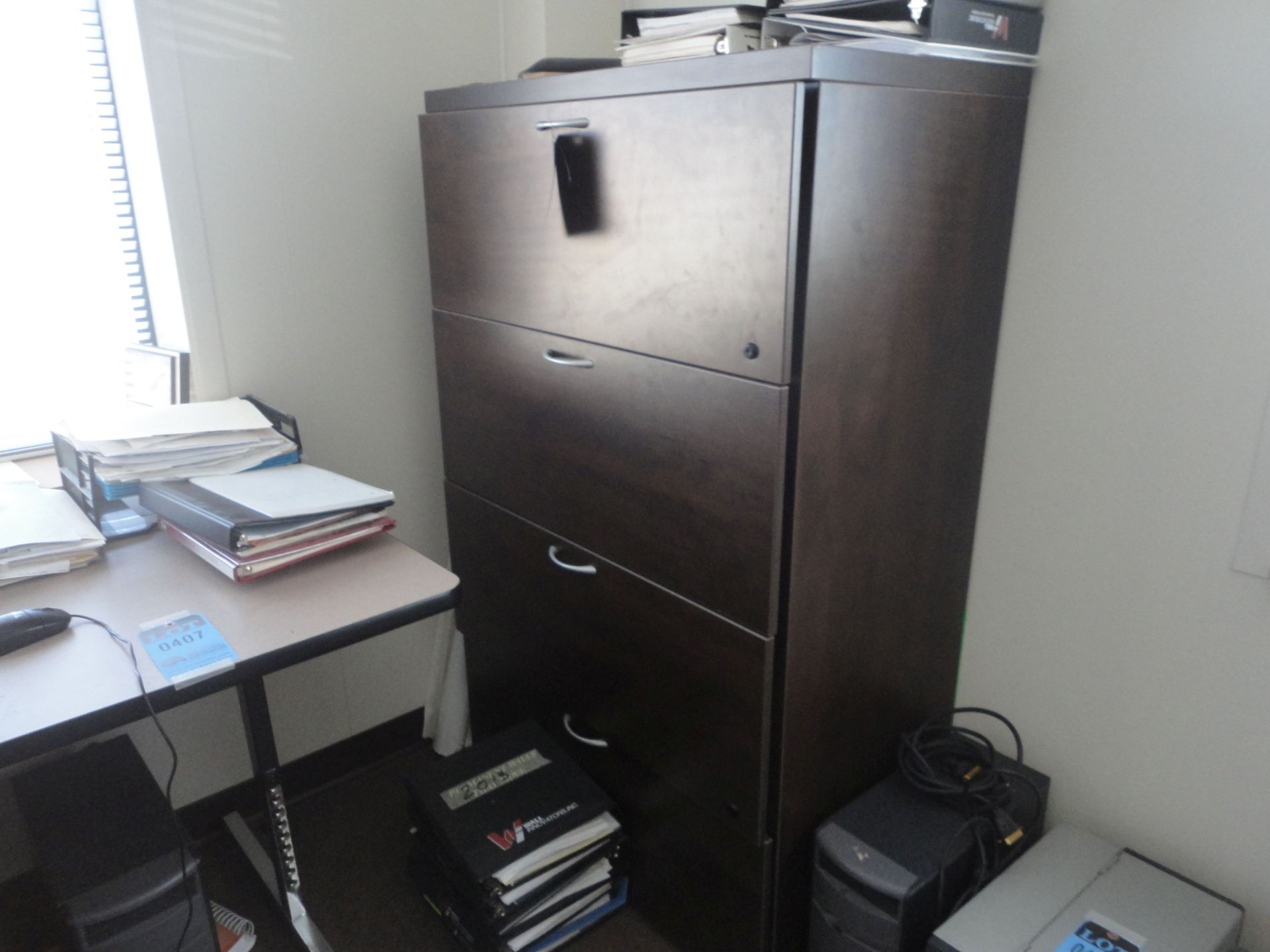 FOUR-DRAWER WOOD GRAIN FILE CABINETS