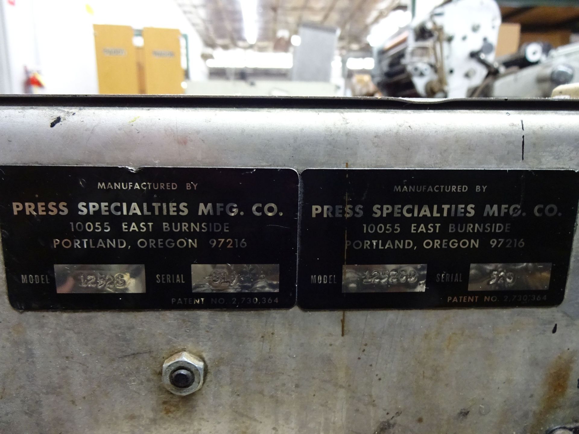 11" X 17" PRESS SPECIALTIES MODEL 1252S MULTI LITH TWO-COLOR PRESS; S/N 519, WITH T-51 HEAD - Image 10 of 11