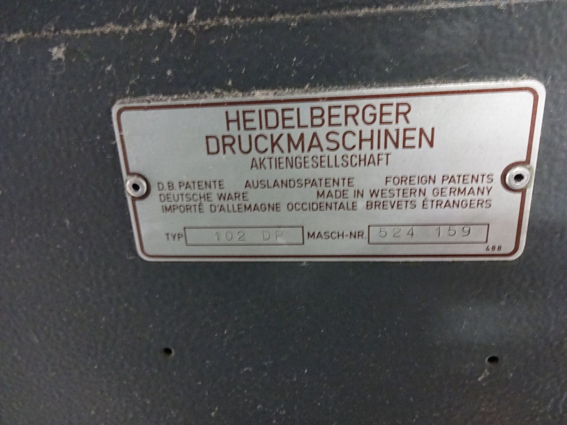 28" X 40" HEIDELBERG SPEEDMASTER 102 DP THREE-COLOR PERFECTOR PRESS; S/N 524159, CPC CONTROL - Image 21 of 25