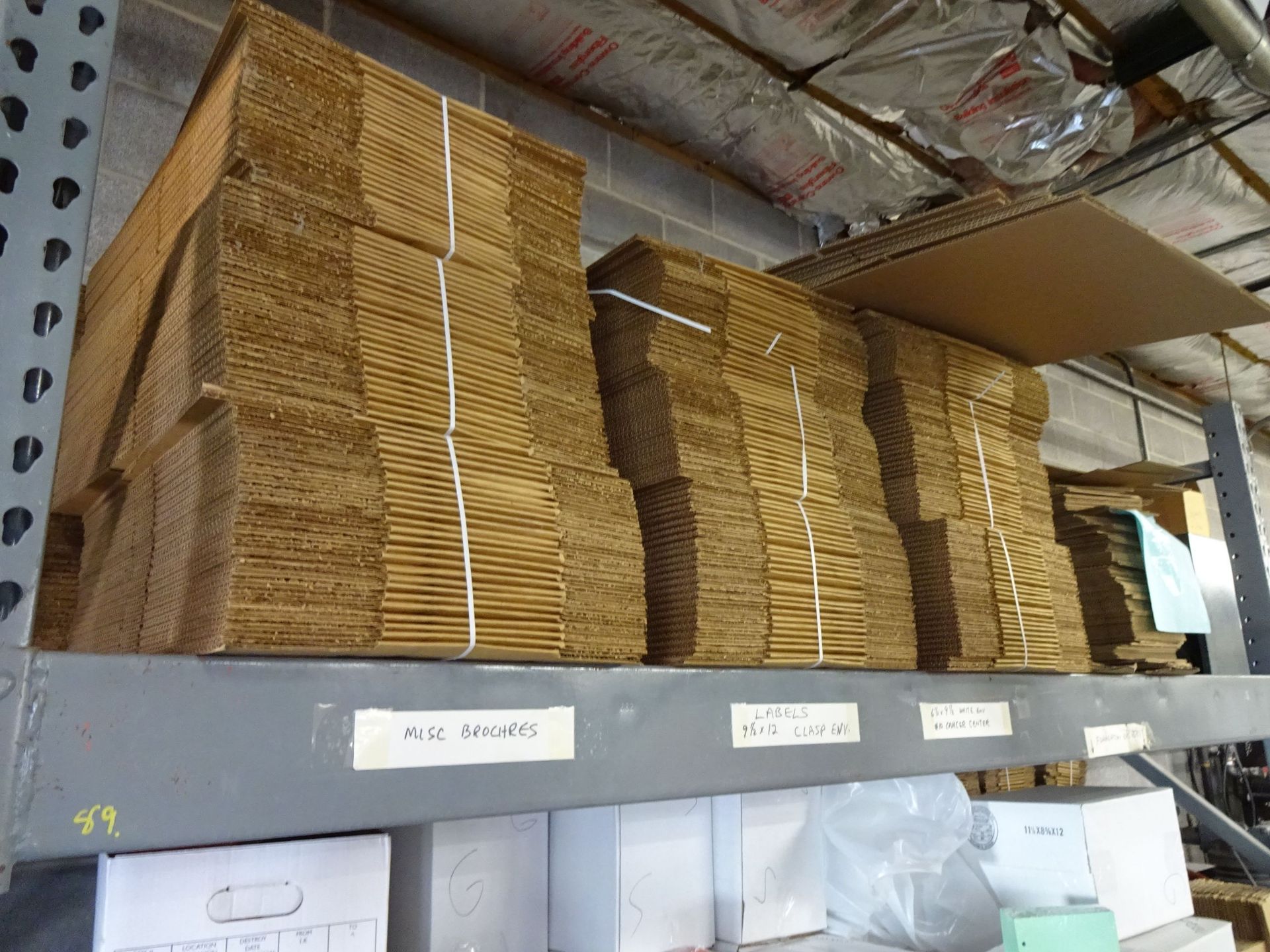 (LOT) CORROGATED AND CARD STOCK ON RACKS - Image 2 of 6