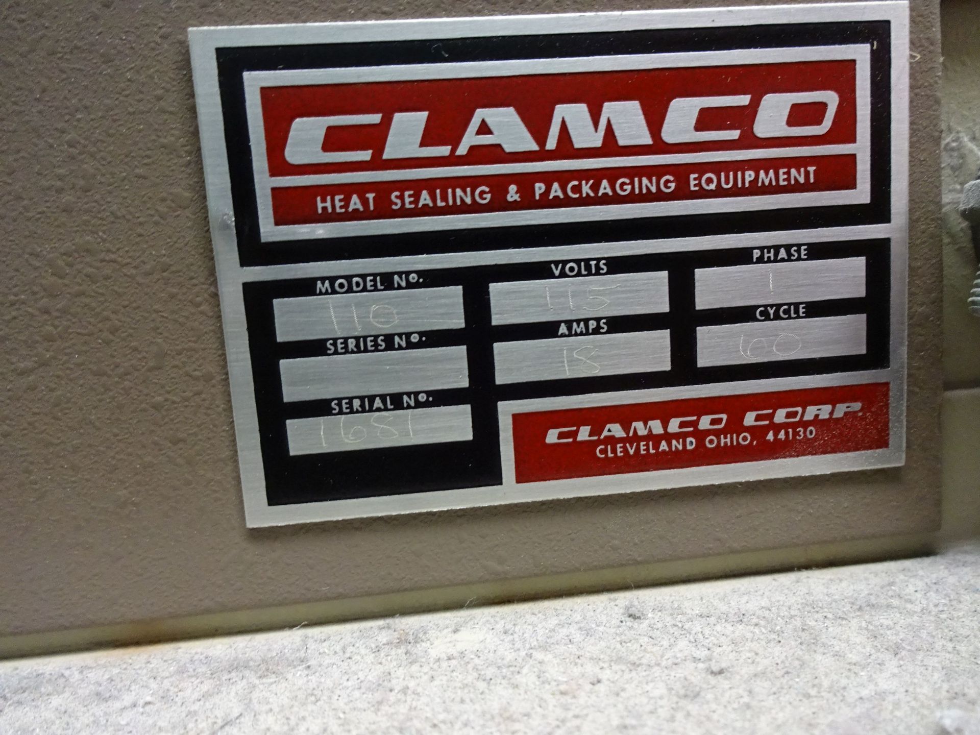 CLAMCO MODEL 110 HEAT SEALER / SHRINK TUNNEL, SIZE 16" X 20" - Image 3 of 3